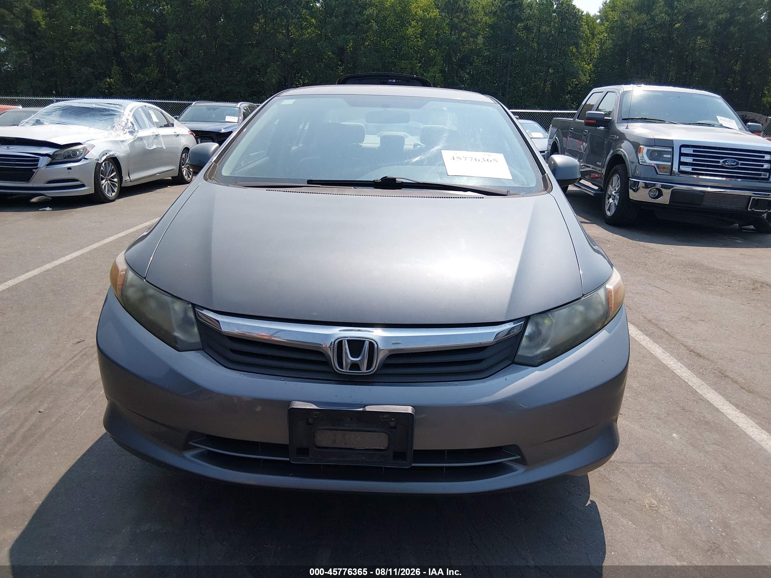 2012 Honda Civic Lx Beige vin: 19XFB2F56CE025371