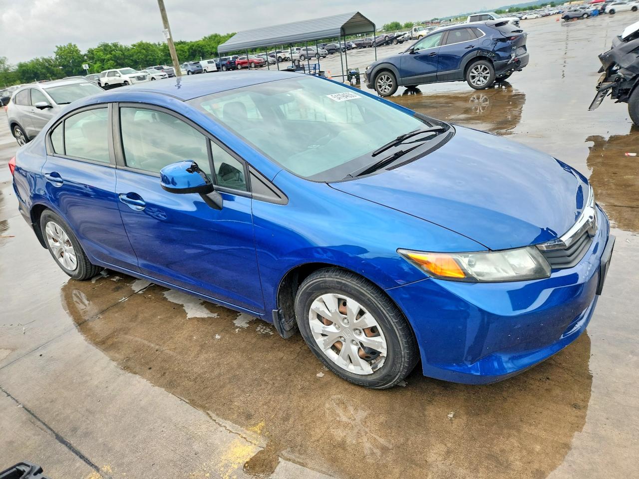 2012 Honda Civic Lx Blue vin: 19XFB2F56CE034216