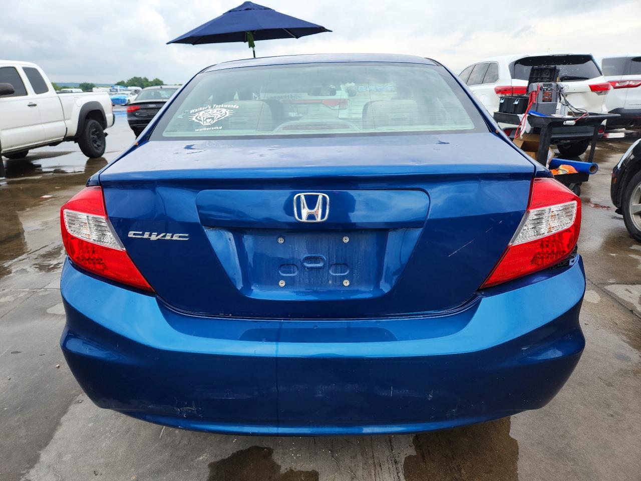 2012 Honda Civic Lx Blue vin: 19XFB2F56CE034216