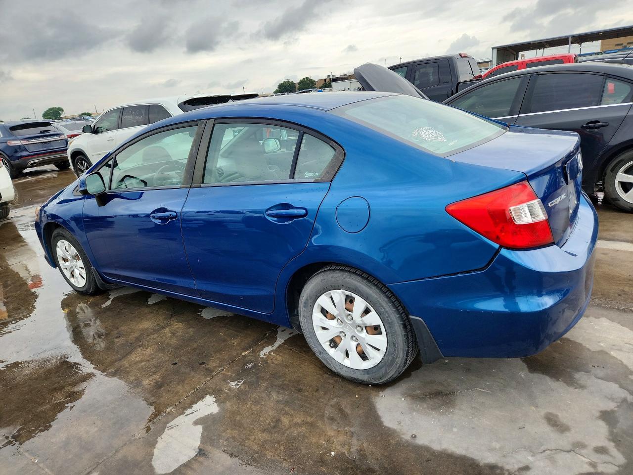 2012 Honda Civic Lx Blue vin: 19XFB2F56CE034216