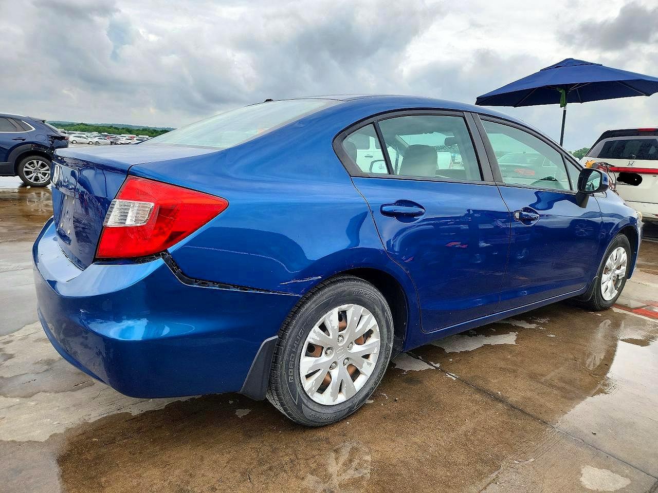 2012 Honda Civic Lx Blue vin: 19XFB2F56CE034216