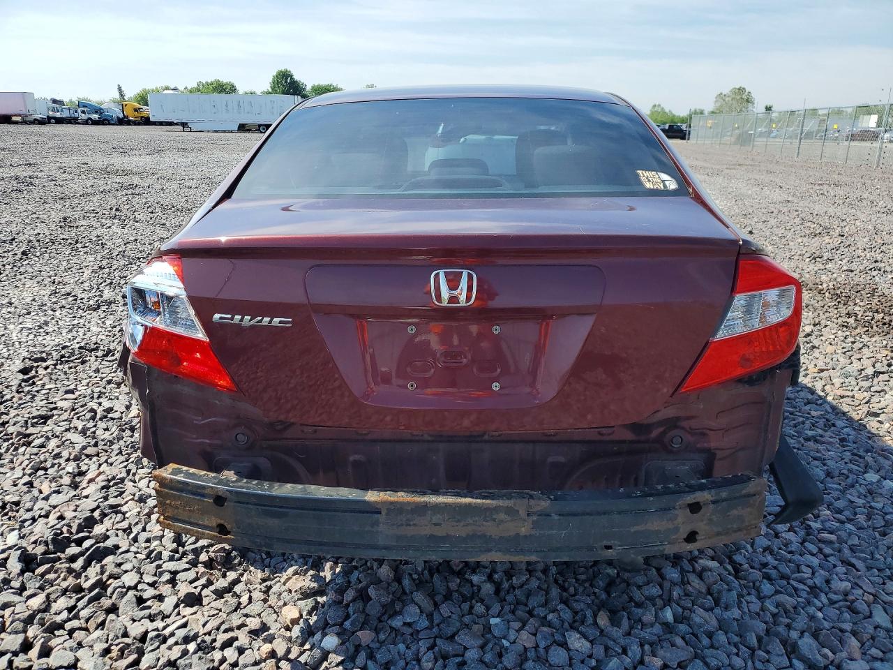 2012 Honda Civic Lx Burgundy vin: 19XFB2F56CE037598