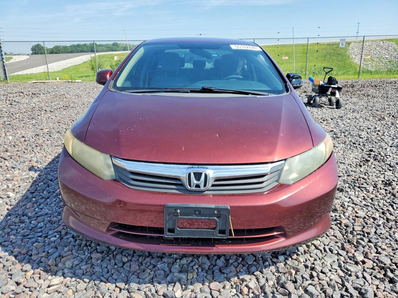2012 Honda Civic Lx Burgundy vin: 19XFB2F56CE037598