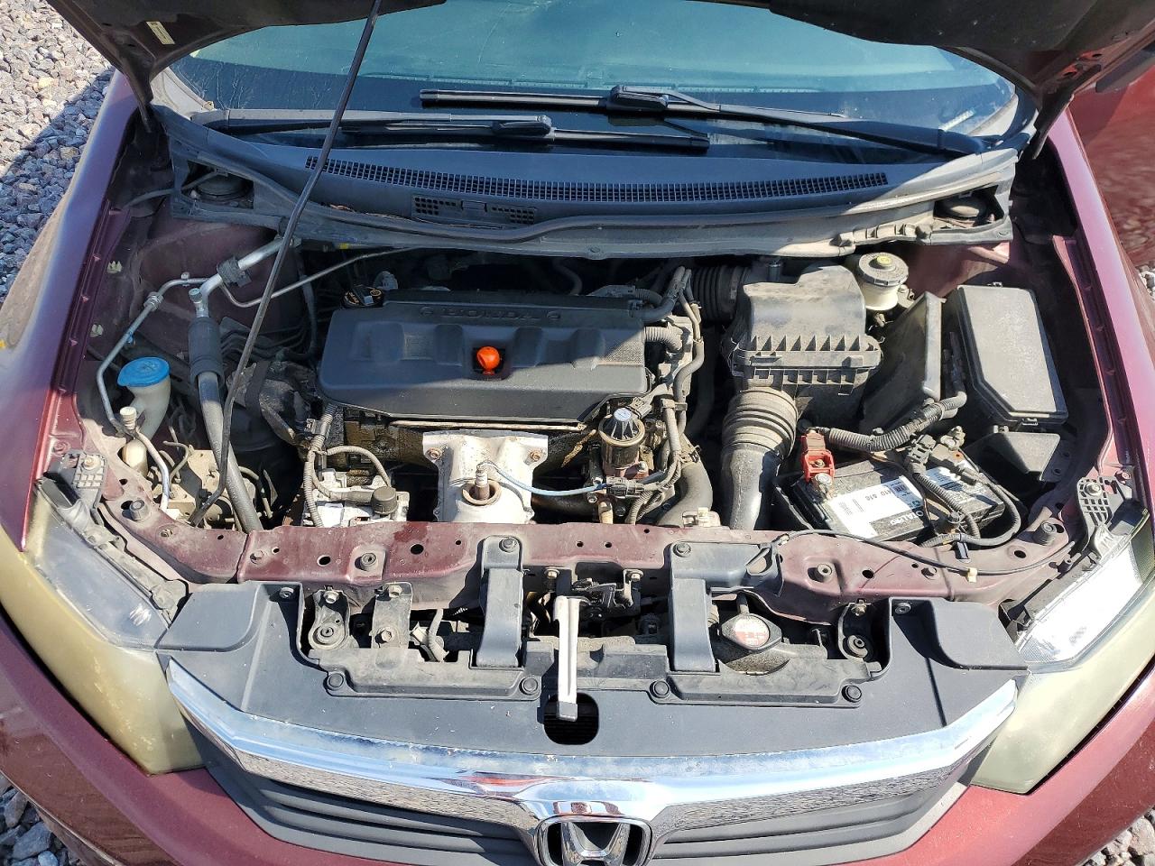 2012 Honda Civic Lx Burgundy vin: 19XFB2F56CE037598
