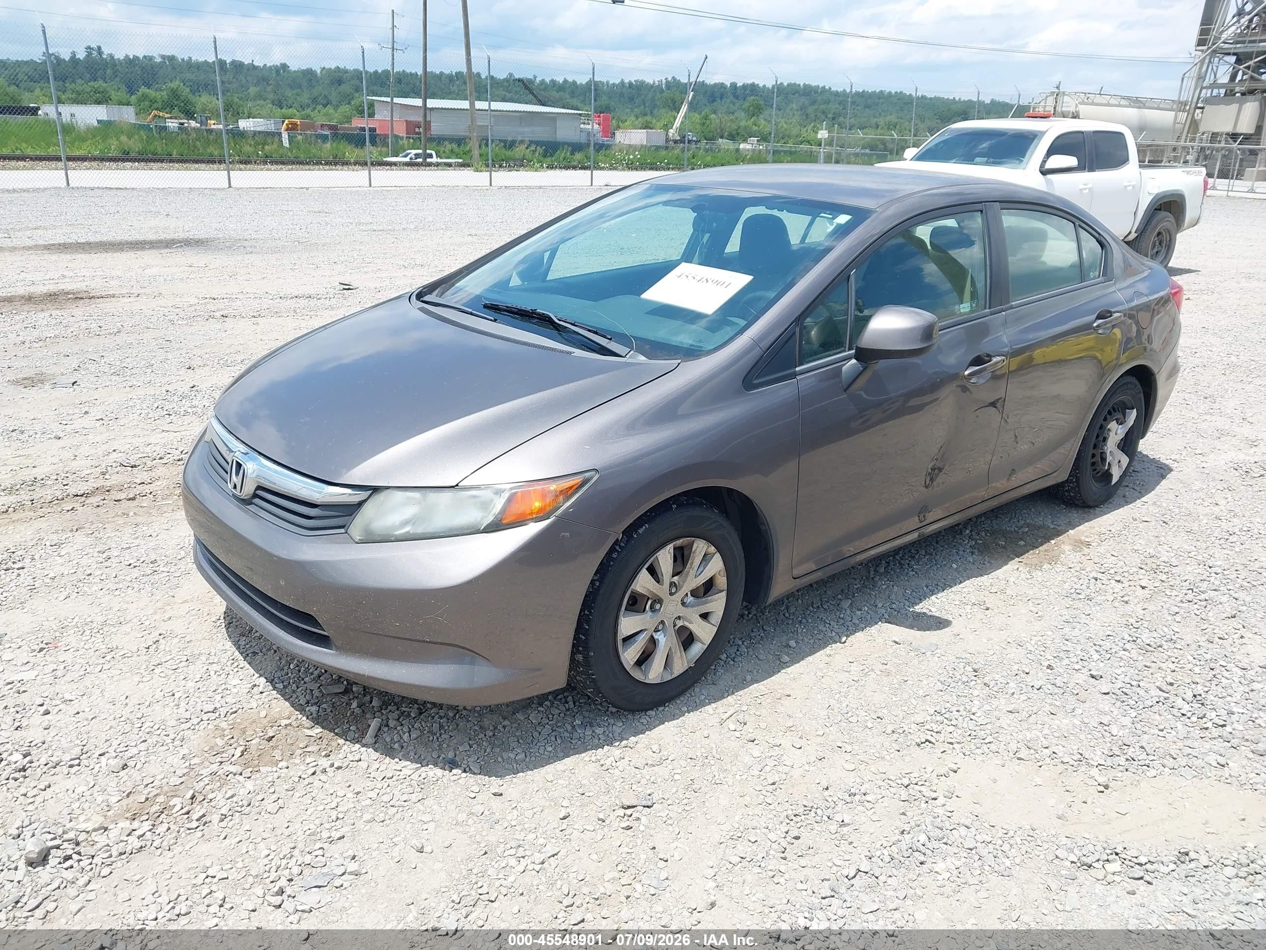 2012 Honda Civic Lx Gray vin: 19XFB2F56CE054479