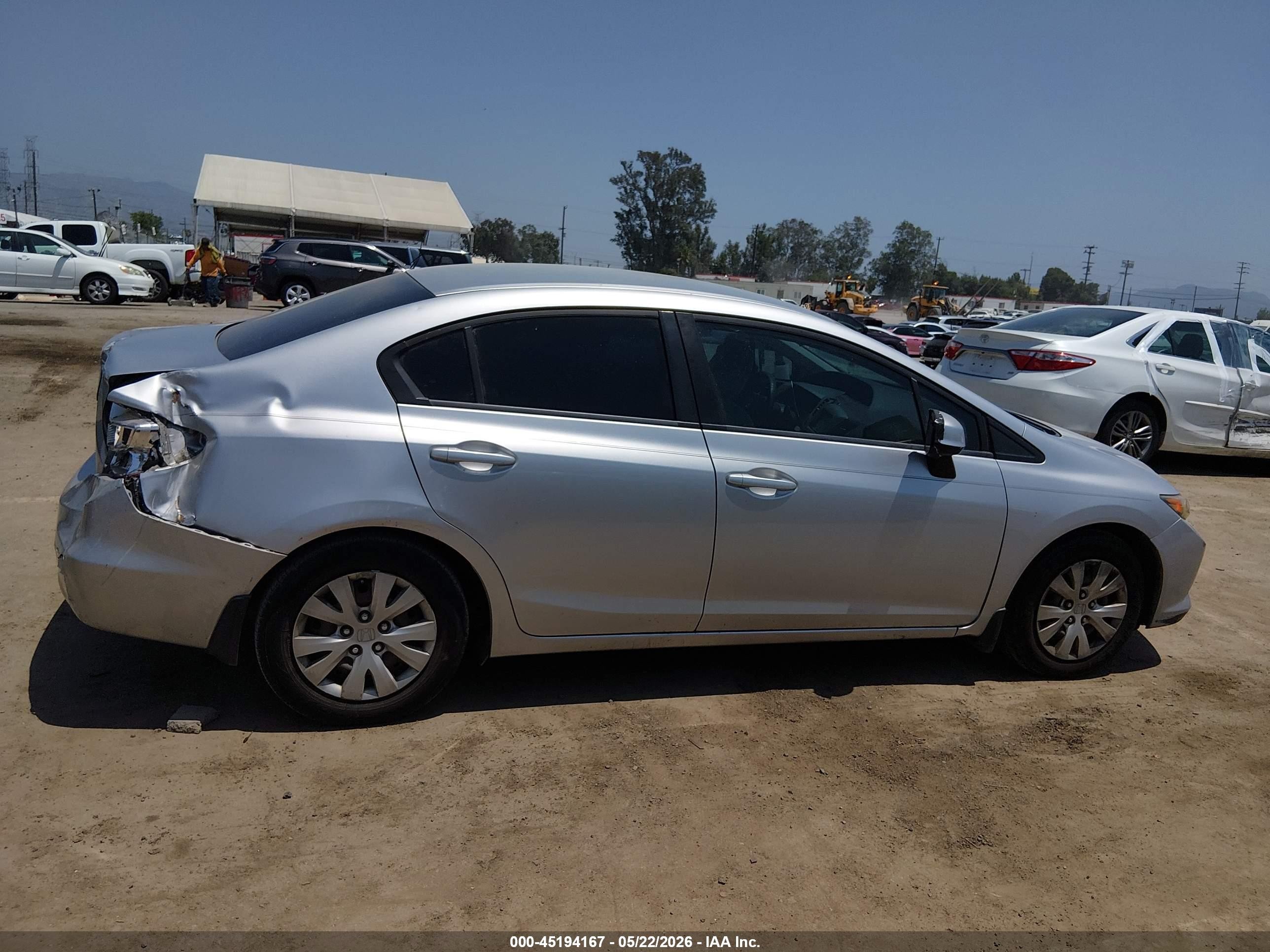 2012 Honda Civic Lx Silver vin: 19XFB2F56CE058001