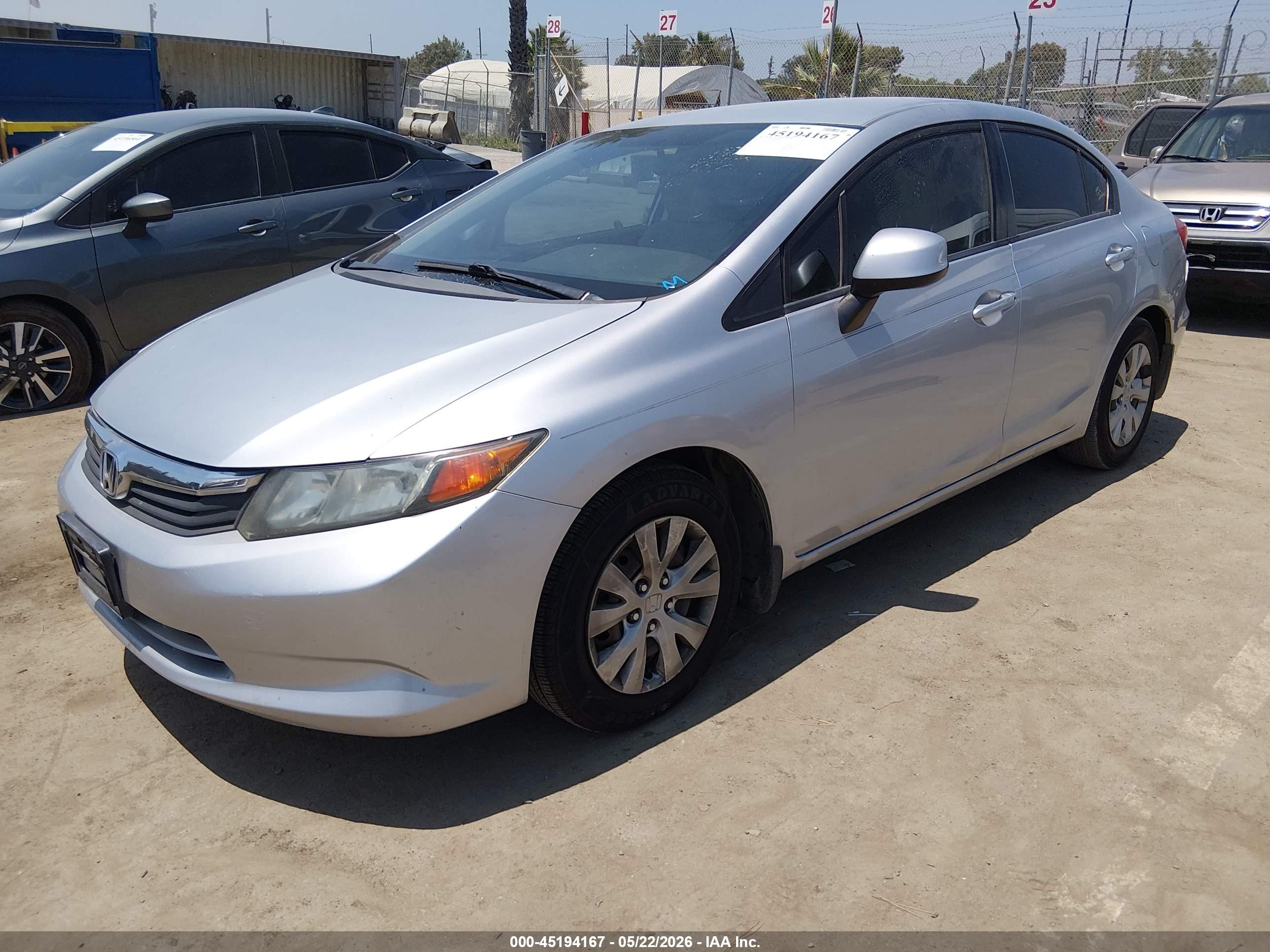2012 Honda Civic Lx Silver vin: 19XFB2F56CE058001