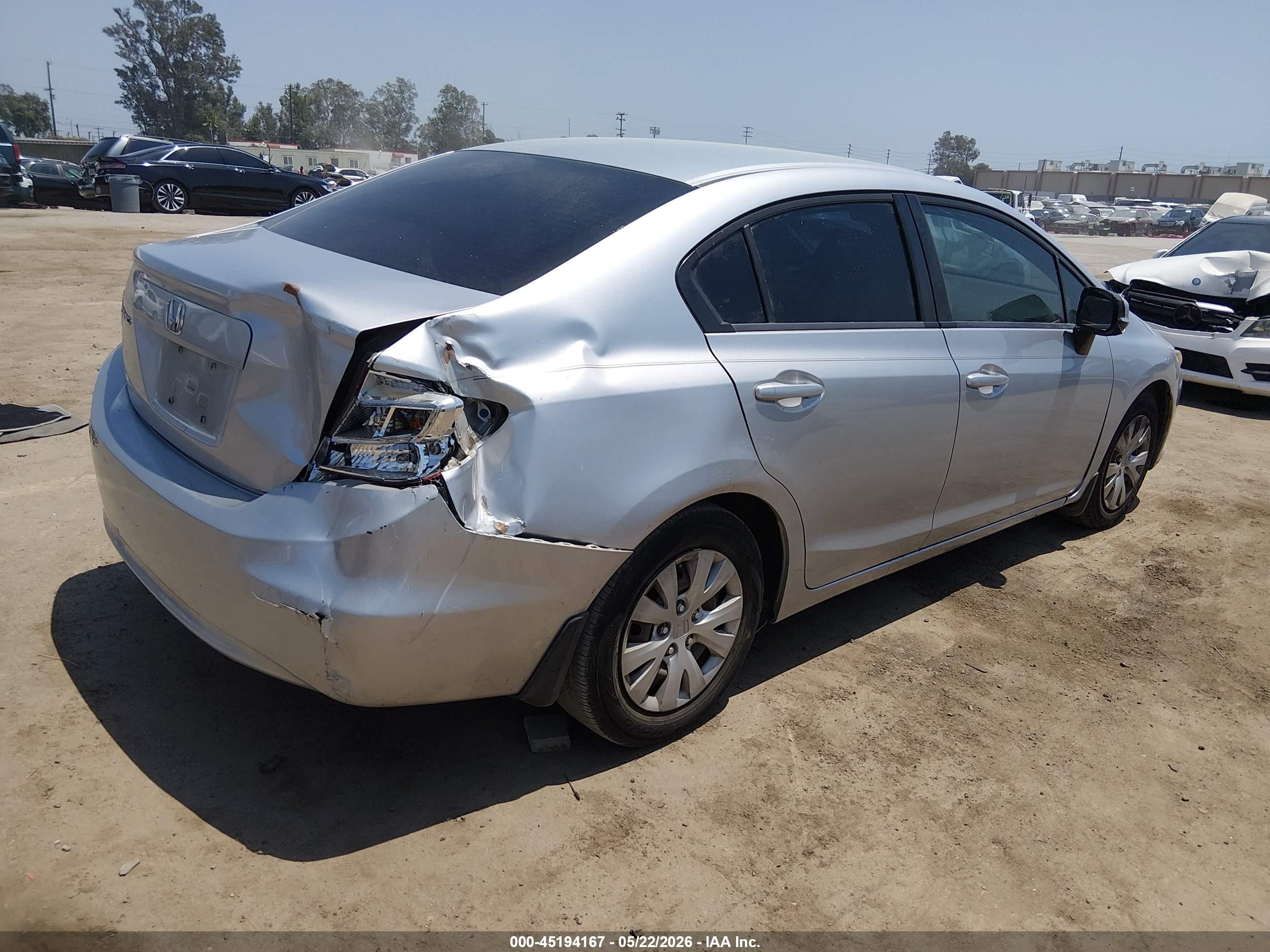 2012 Honda Civic Lx Silver vin: 19XFB2F56CE058001
