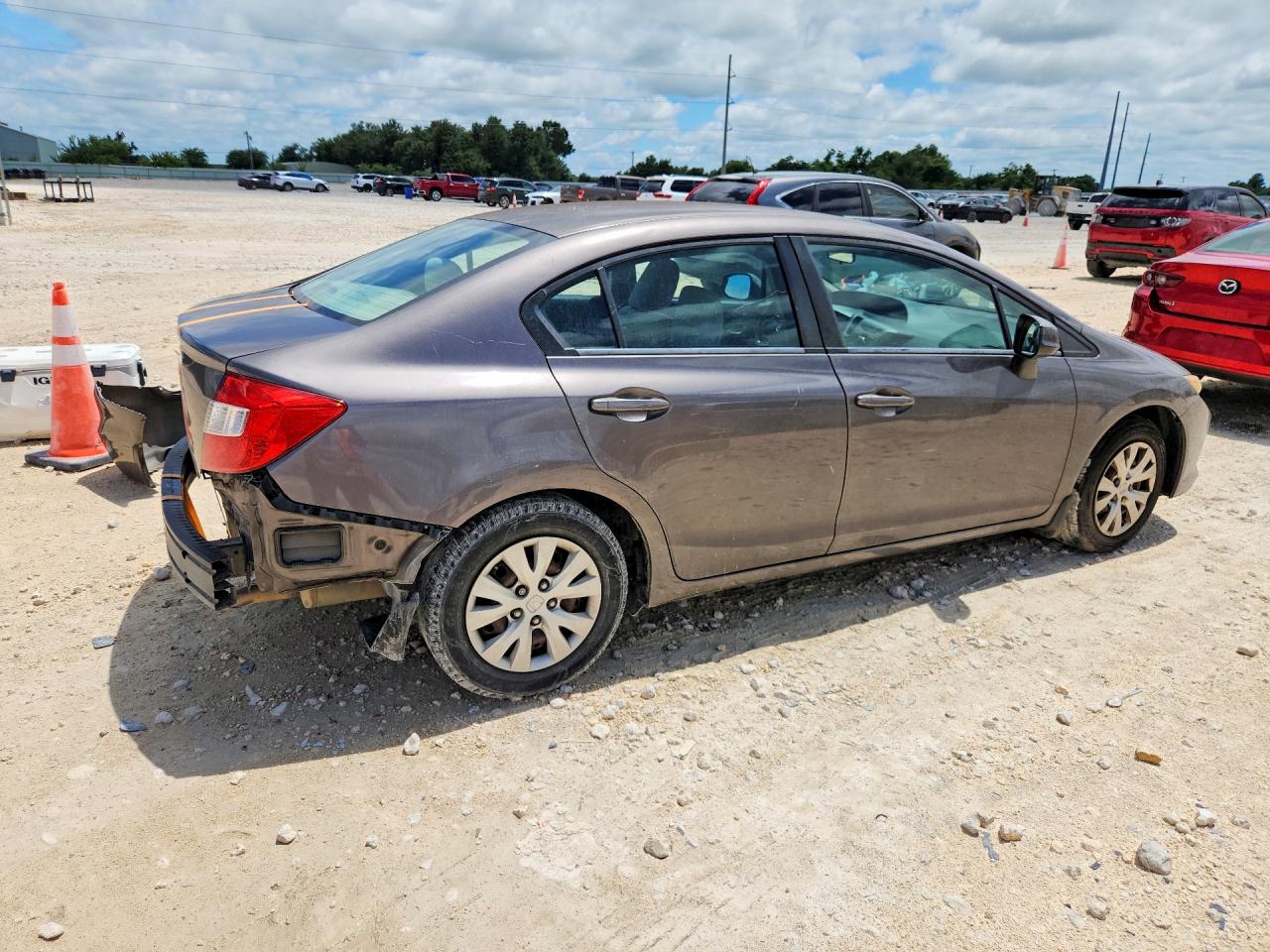 2012 Honda Civic Lx Gray vin: 19XFB2F56CE061044