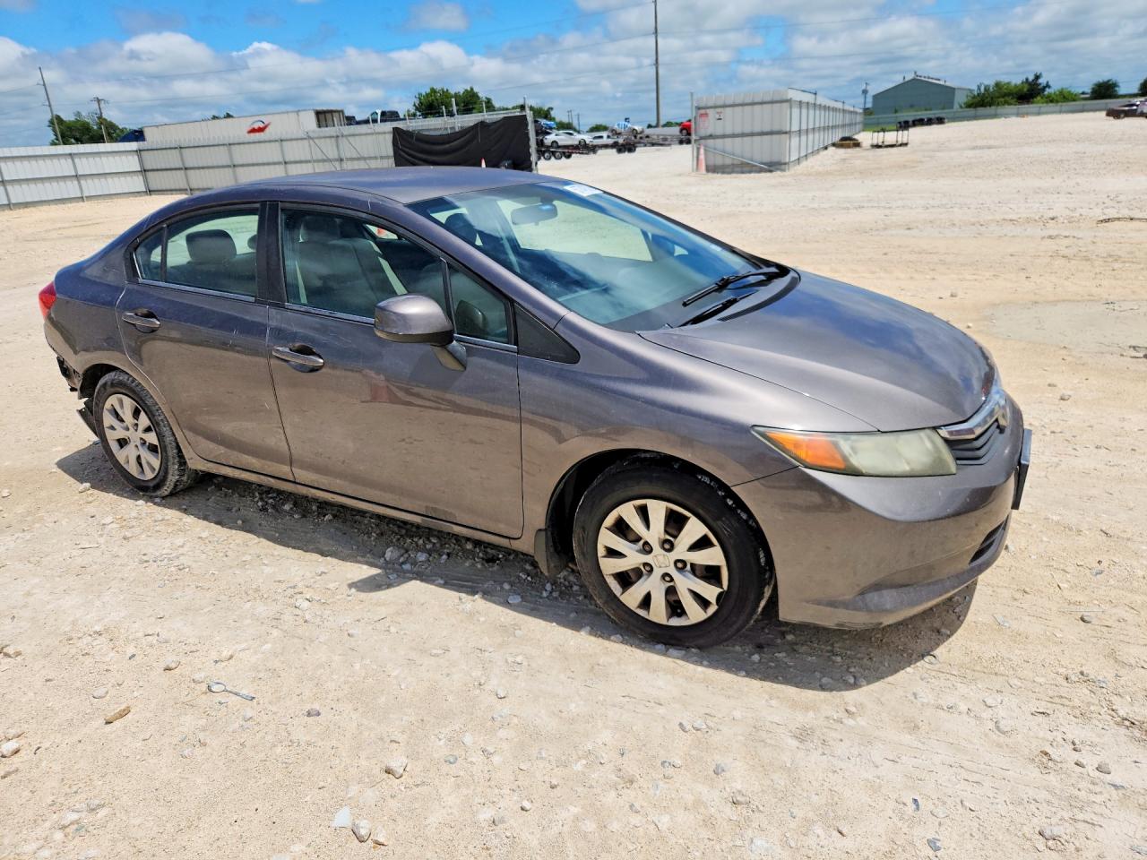 2012 Honda Civic Lx Gray vin: 19XFB2F56CE061044