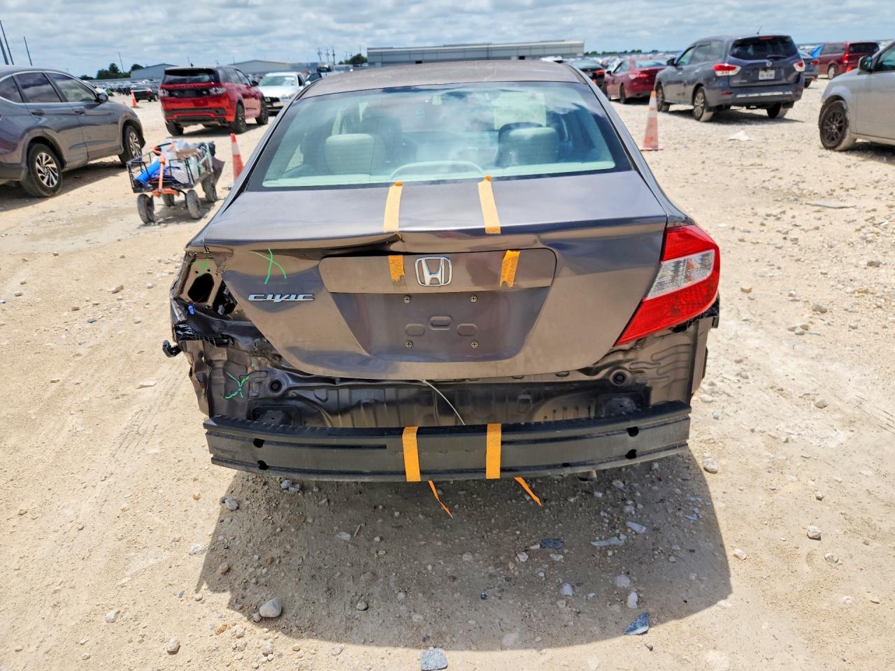 2012 Honda Civic Lx Gray vin: 19XFB2F56CE061044