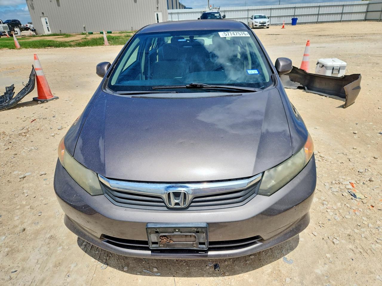2012 Honda Civic Lx Gray vin: 19XFB2F56CE061044