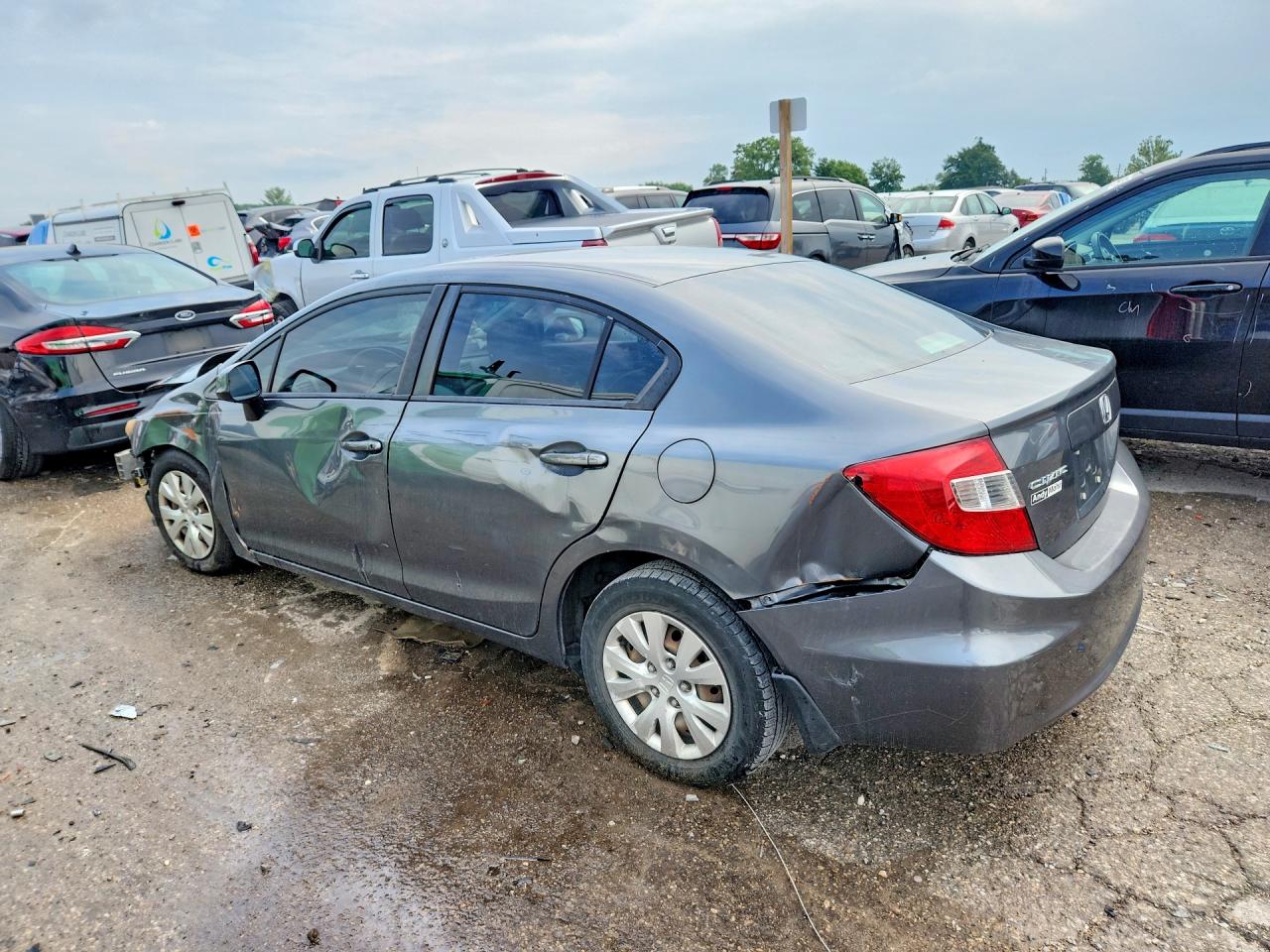 2012 Honda Civic Lx Gray vin: 19XFB2F56CE069807