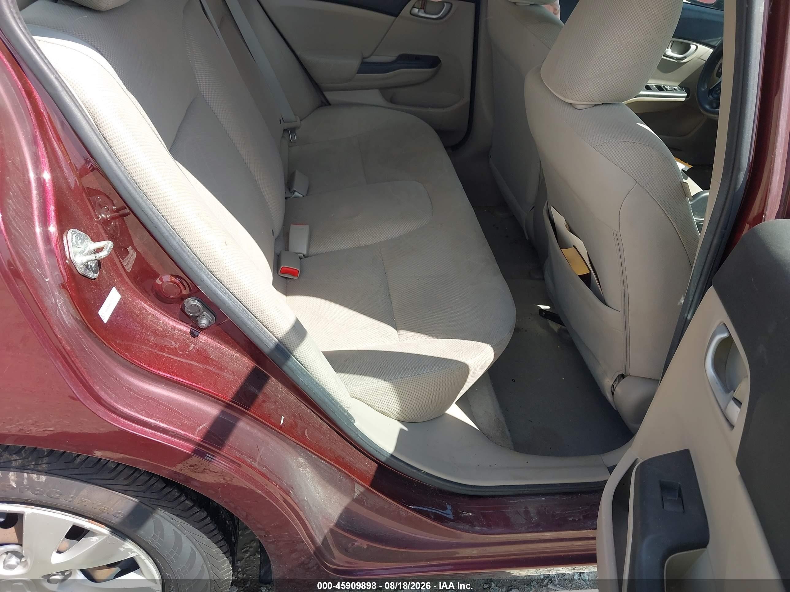 2012 Honda Civic Lx Maroon vin: 19XFB2F56CE070715