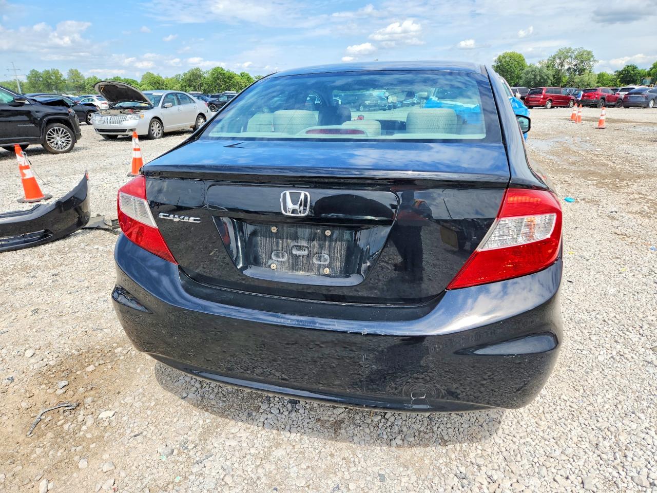 2012 Honda Civic Lx Black vin: 19XFB2F56CE070892
