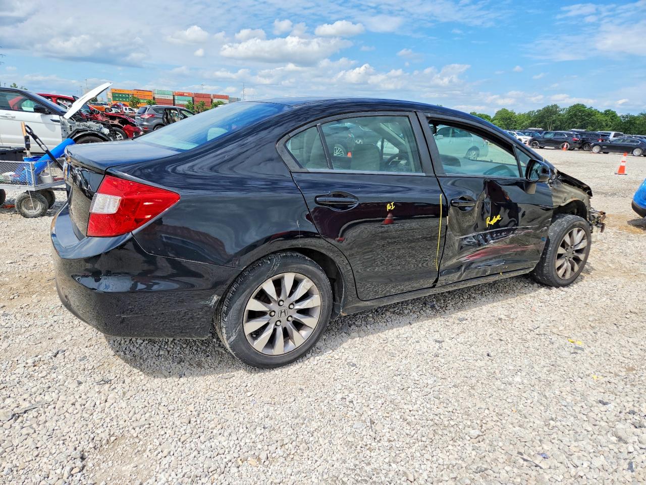 2012 Honda Civic Lx Black vin: 19XFB2F56CE070892