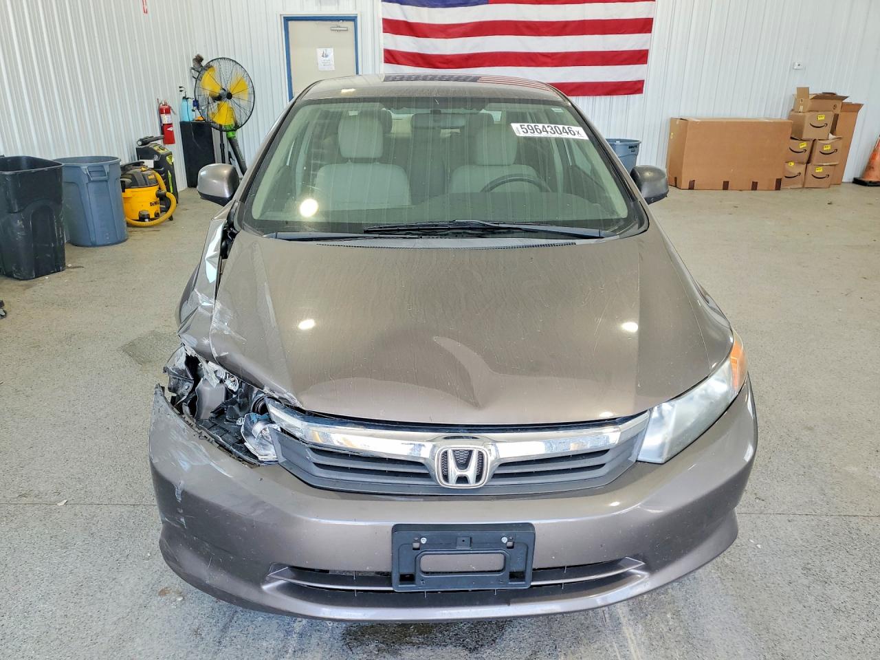 2012 Honda Civic Lx Gray vin: 19XFB2F56CE078507