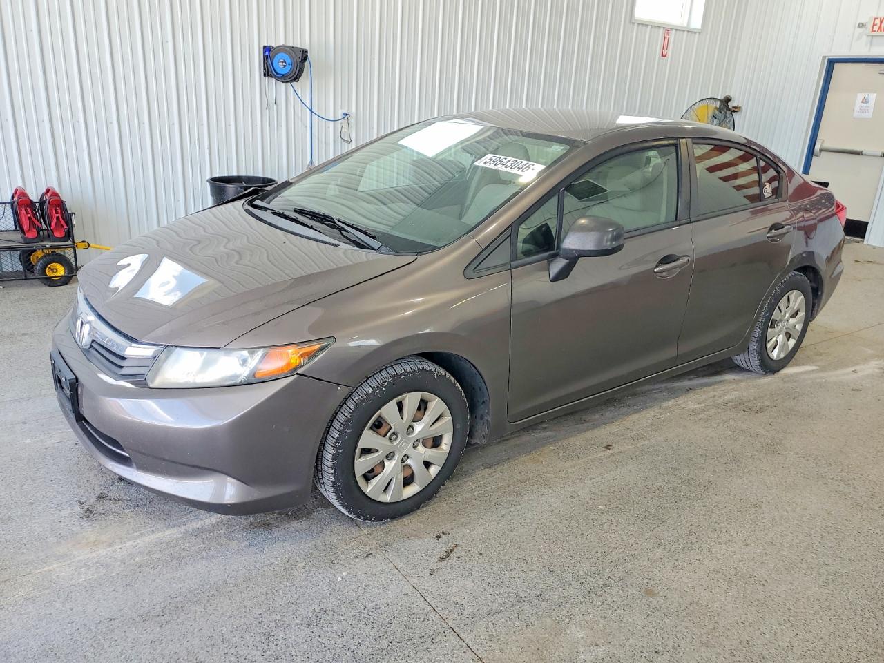 2012 Honda Civic Lx Gray vin: 19XFB2F56CE078507