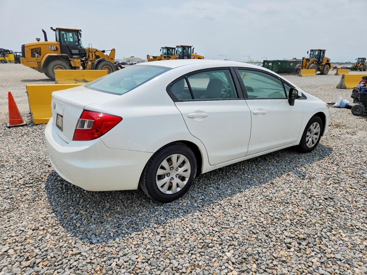 2012 Honda Civic Lx White vin: 19XFB2F56CE084565