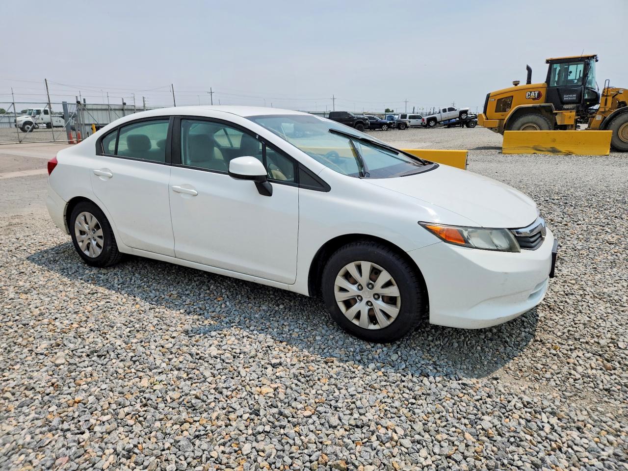 2012 Honda Civic Lx White vin: 19XFB2F56CE084565