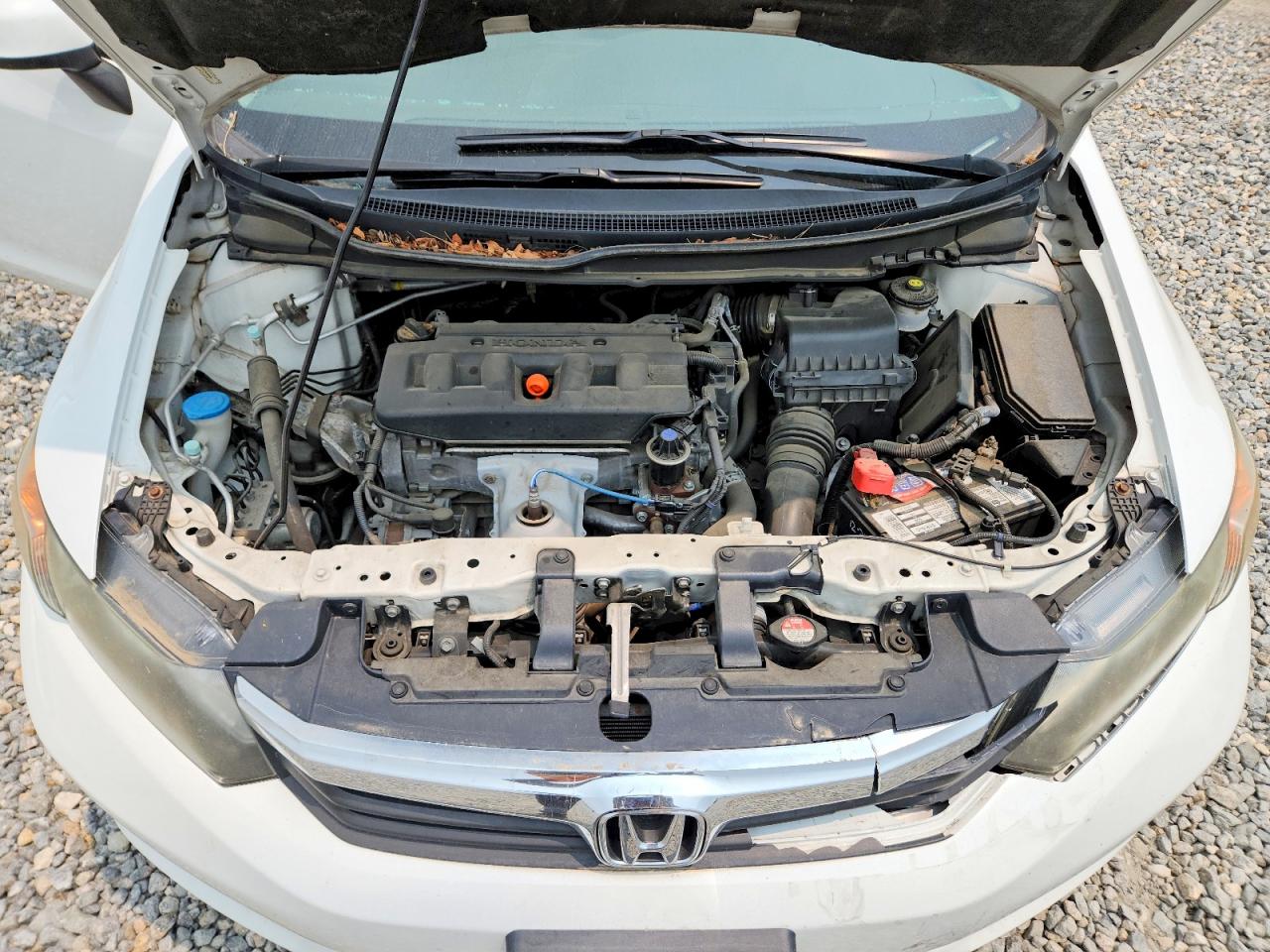 2012 Honda Civic Lx White vin: 19XFB2F56CE084565