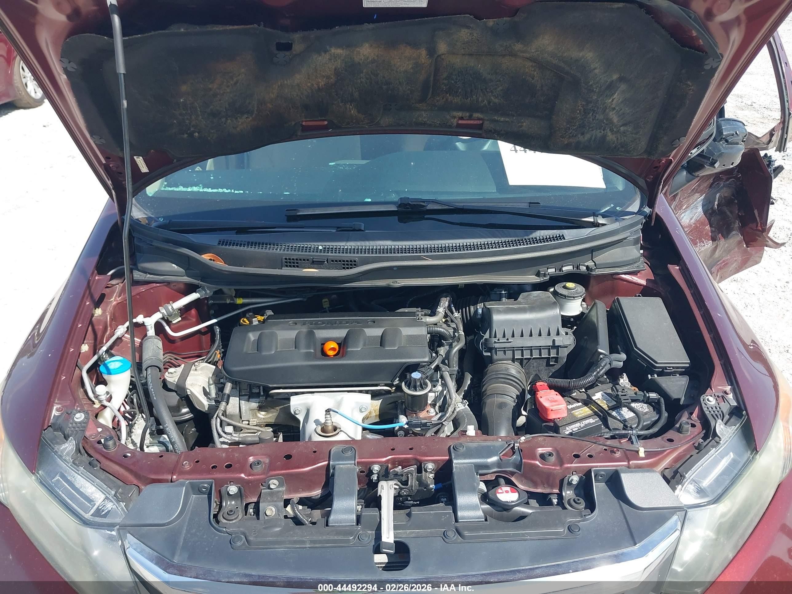 2012 Honda Civic Lx Бордовый vin: 19XFB2F56CE089393