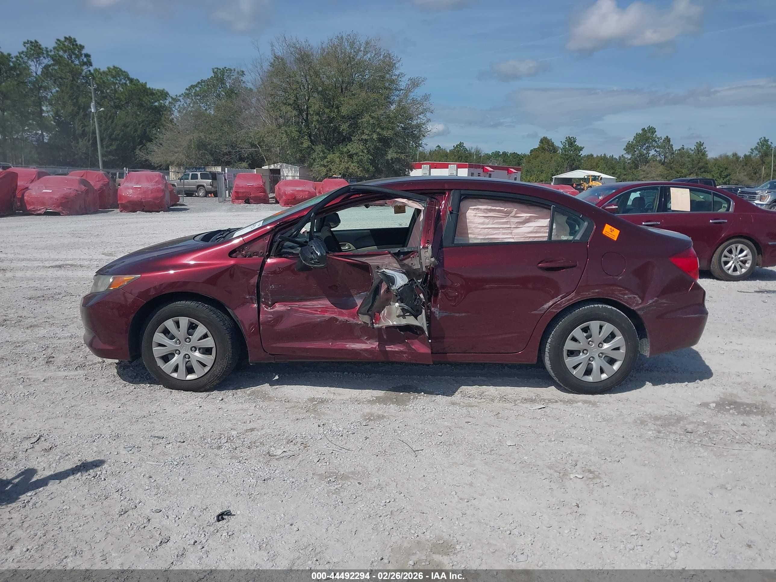 2012 Honda Civic Lx Бордовый vin: 19XFB2F56CE089393