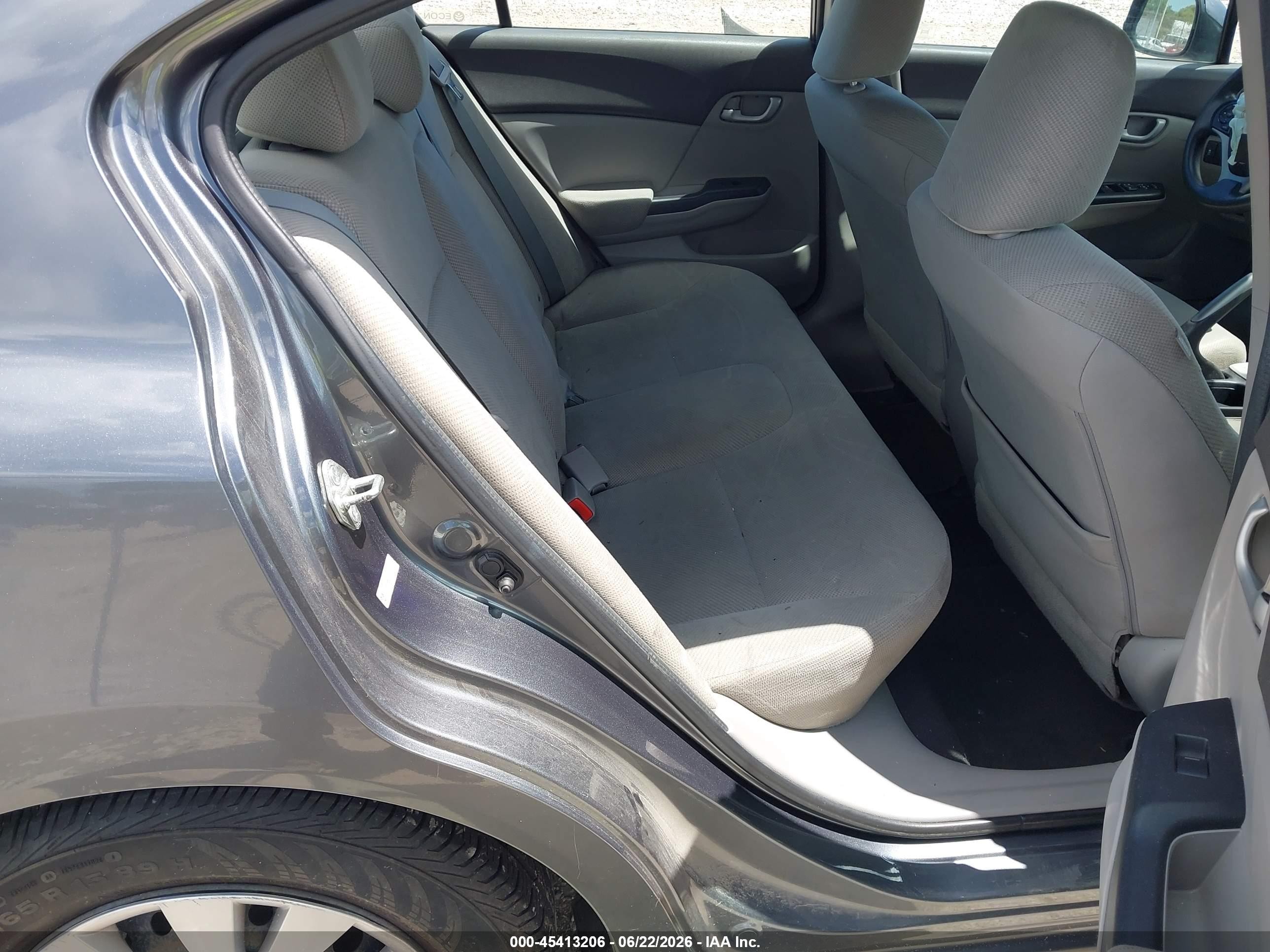 2012 Honda Civic Lx Gray vin: 19XFB2F56CE108282