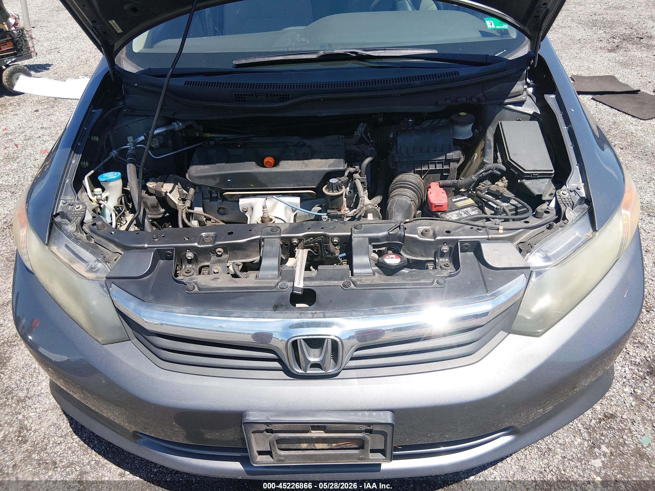 2012 Honda Civic Lx Gray vin: 19XFB2F56CE302360