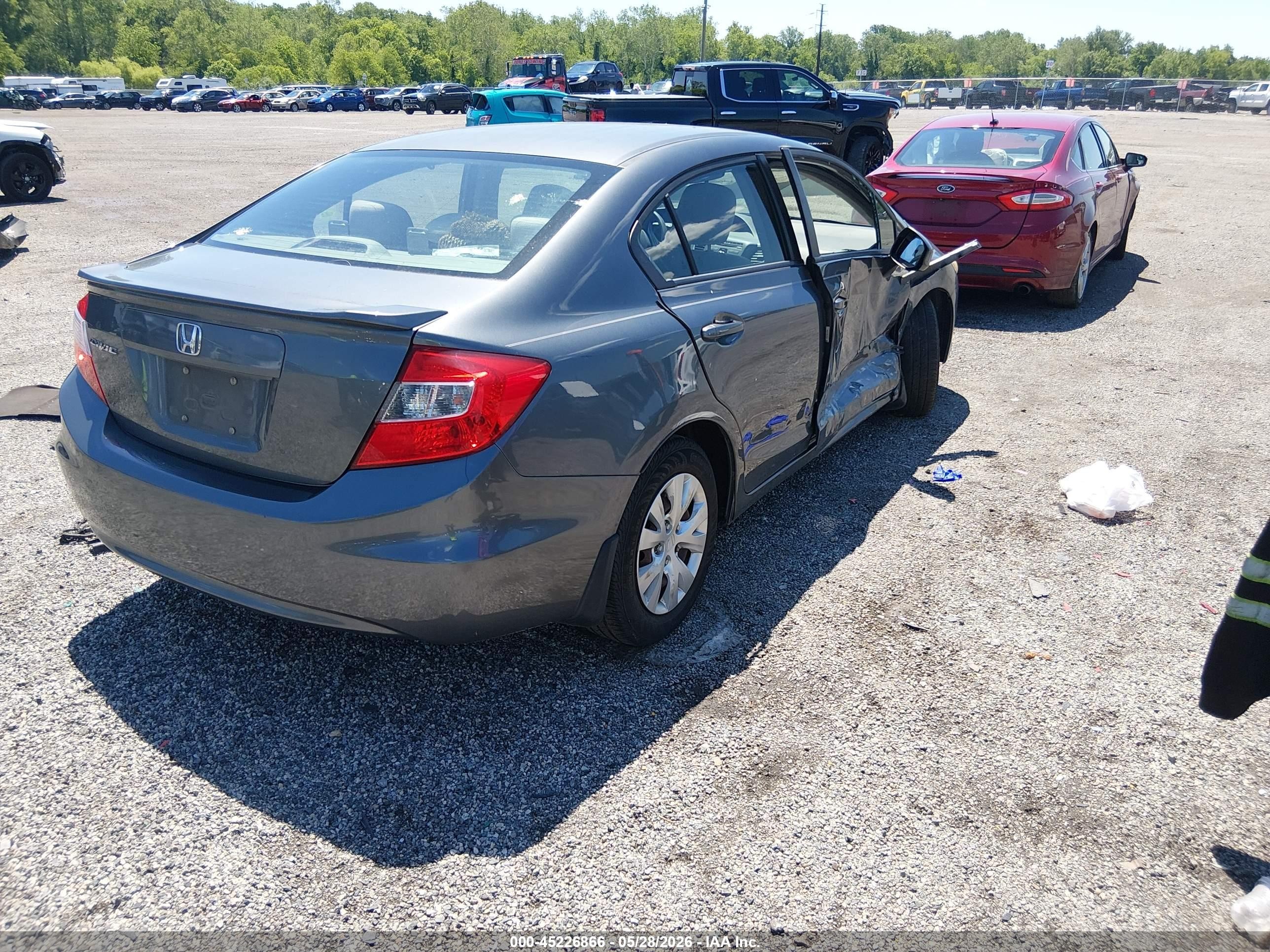 2012 Honda Civic Lx Gray vin: 19XFB2F56CE302360