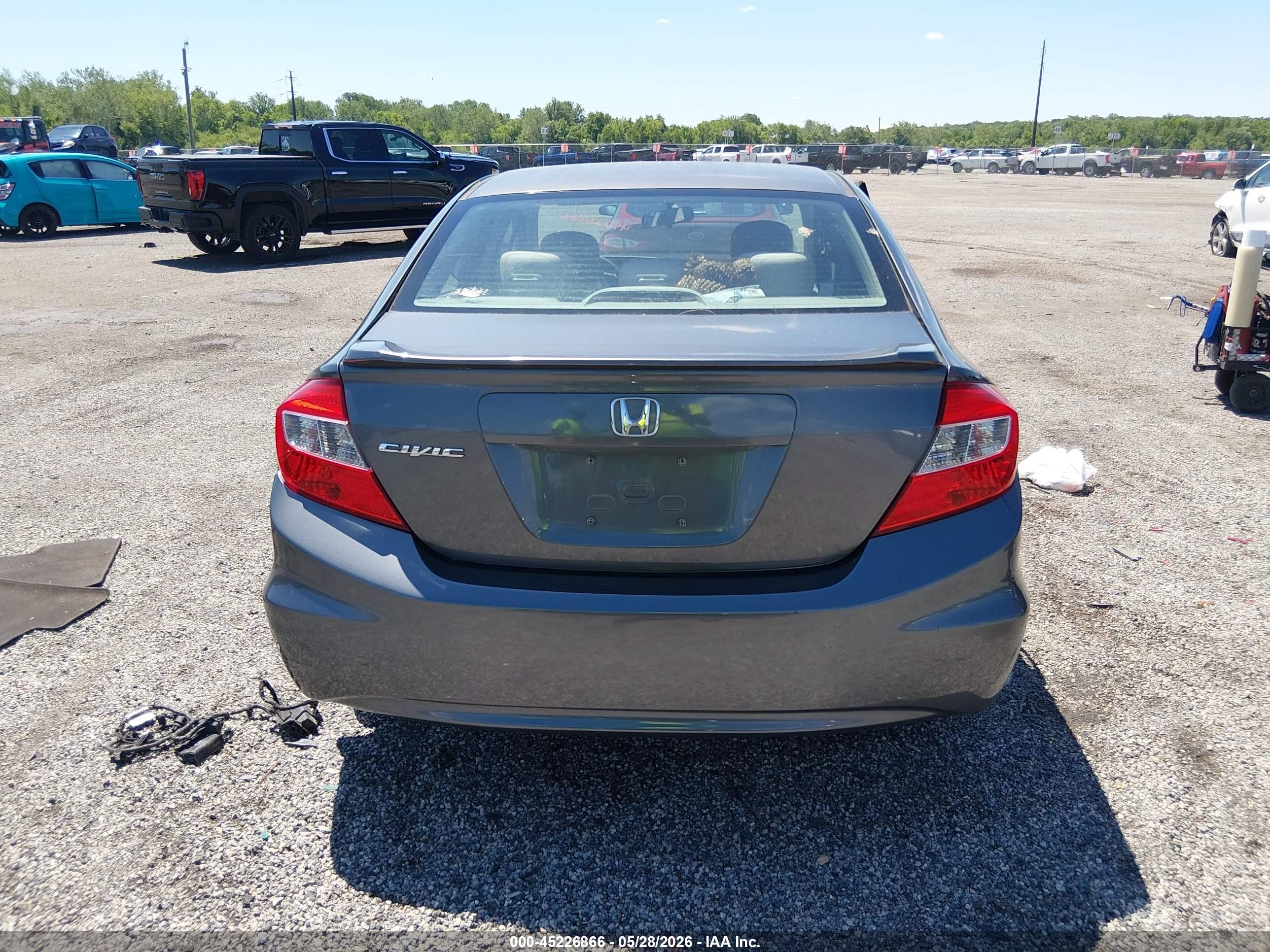 2012 Honda Civic Lx Gray vin: 19XFB2F56CE302360