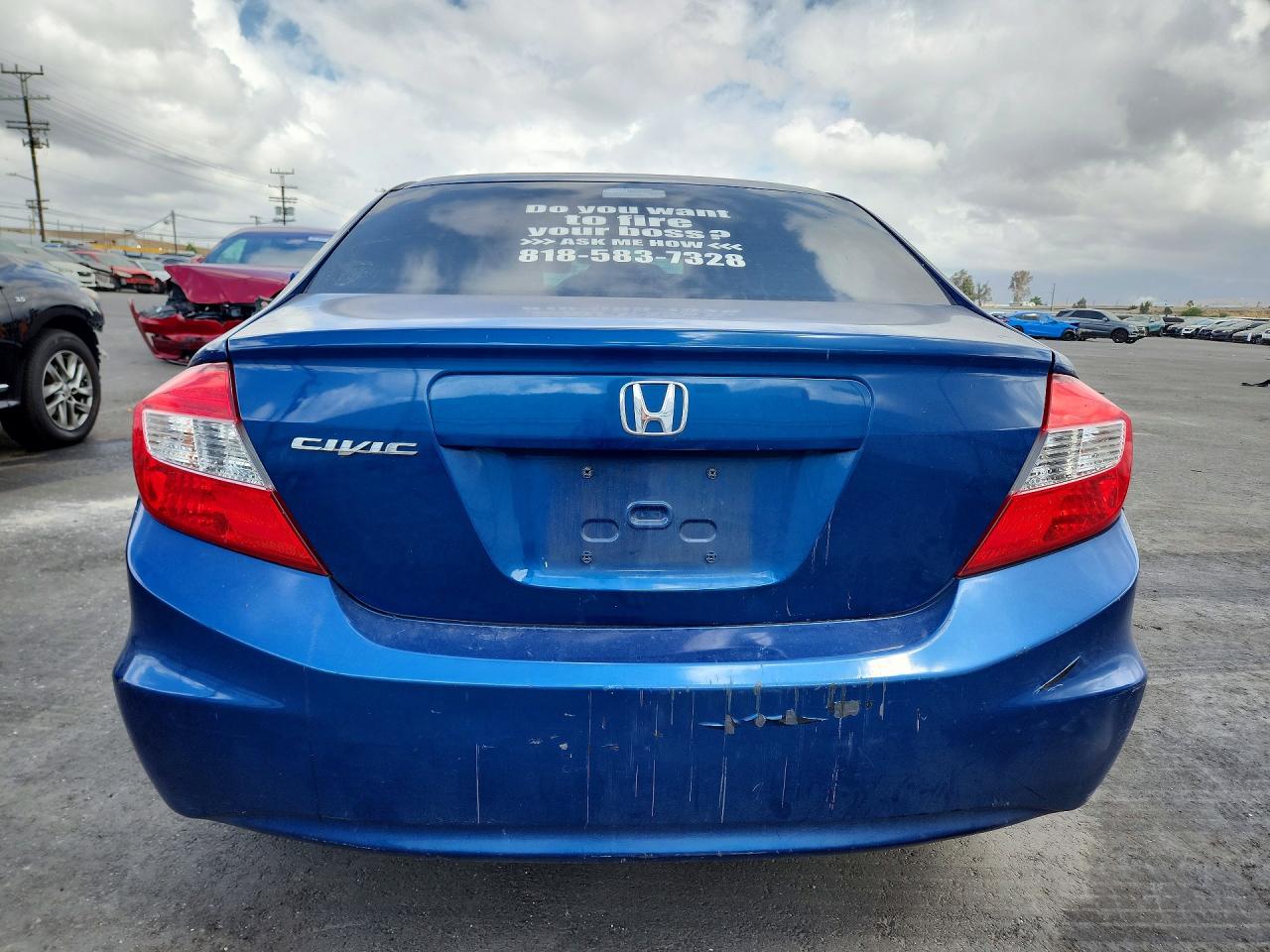 2012 Honda Civic Lx Blue vin: 19XFB2F56CE302620