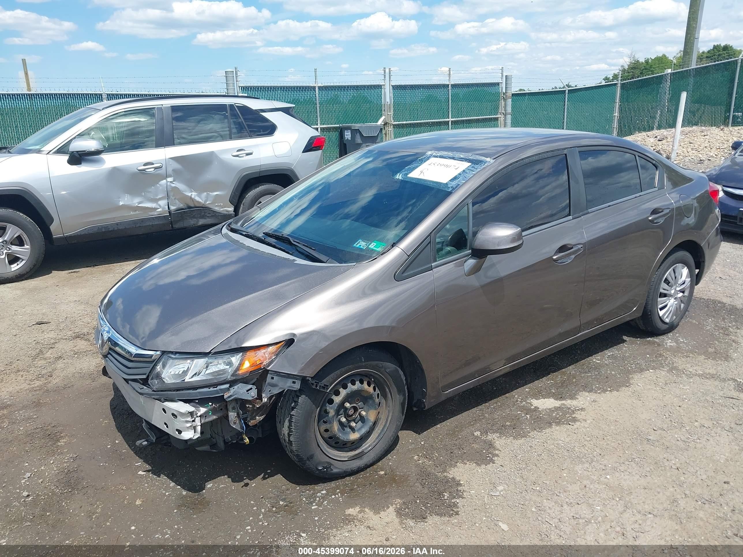 2012 Honda Civic Lx Gray vin: 19XFB2F56CE311205