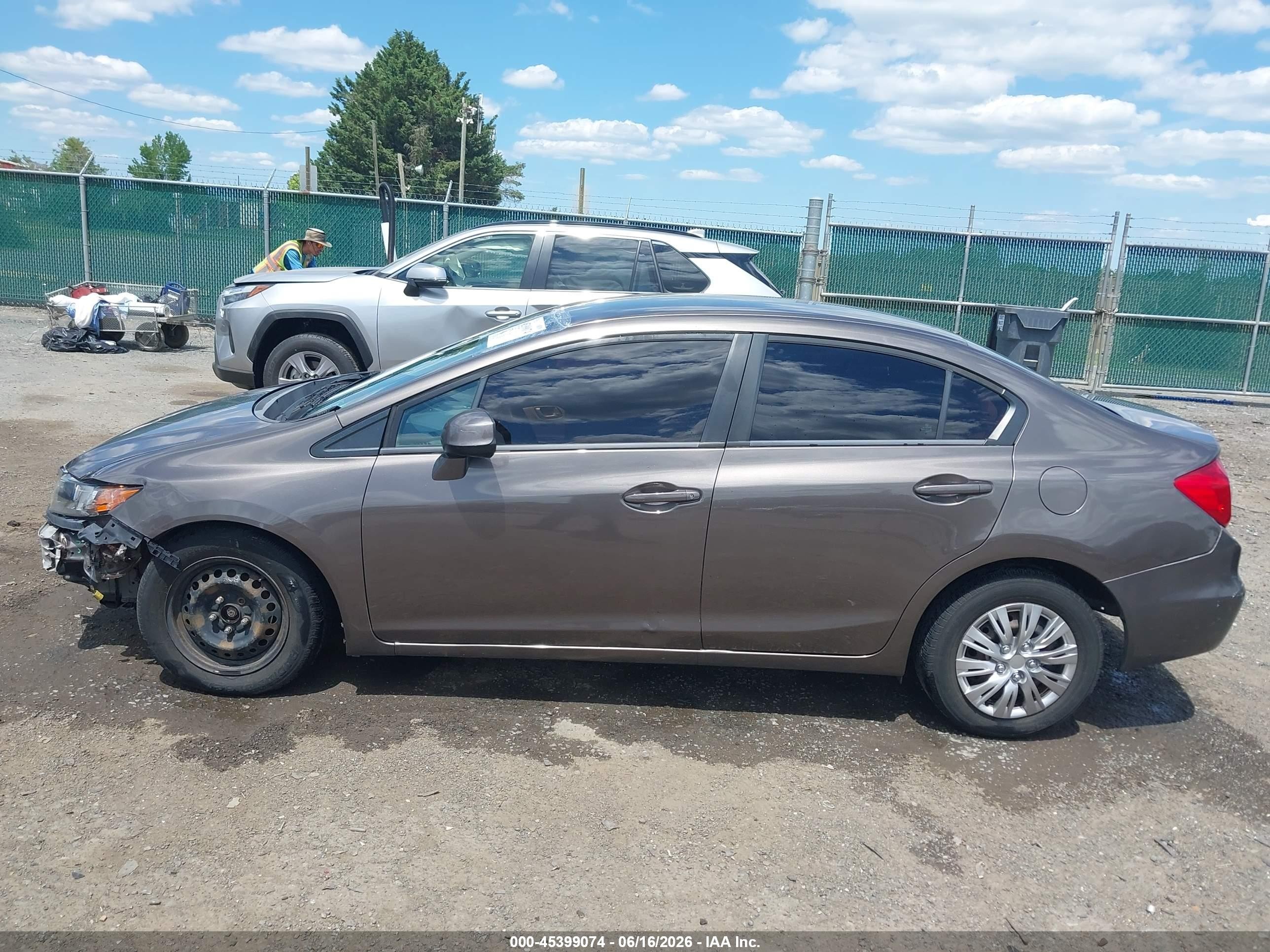 2012 Honda Civic Lx Gray vin: 19XFB2F56CE311205