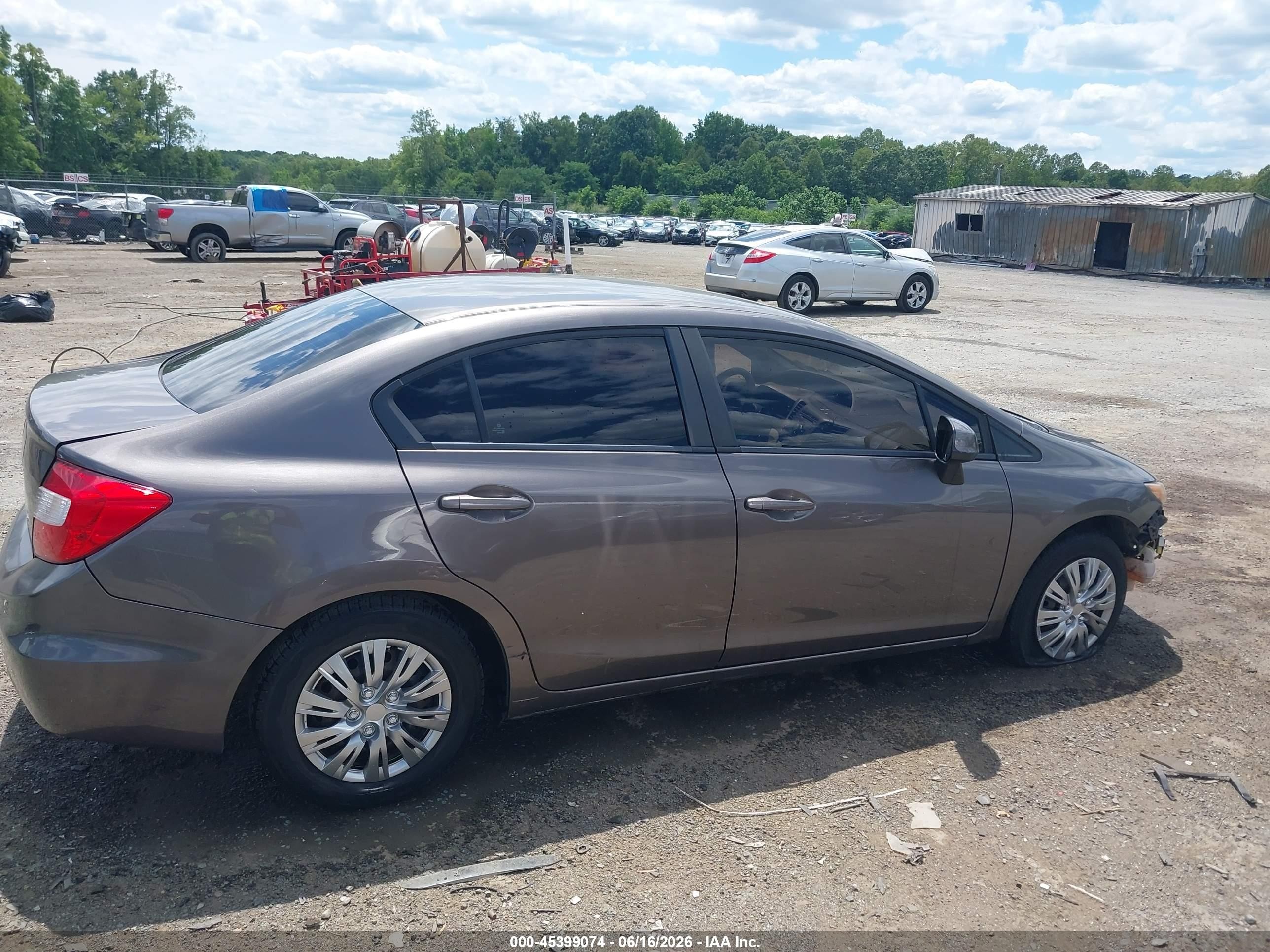 2012 Honda Civic Lx Gray vin: 19XFB2F56CE311205