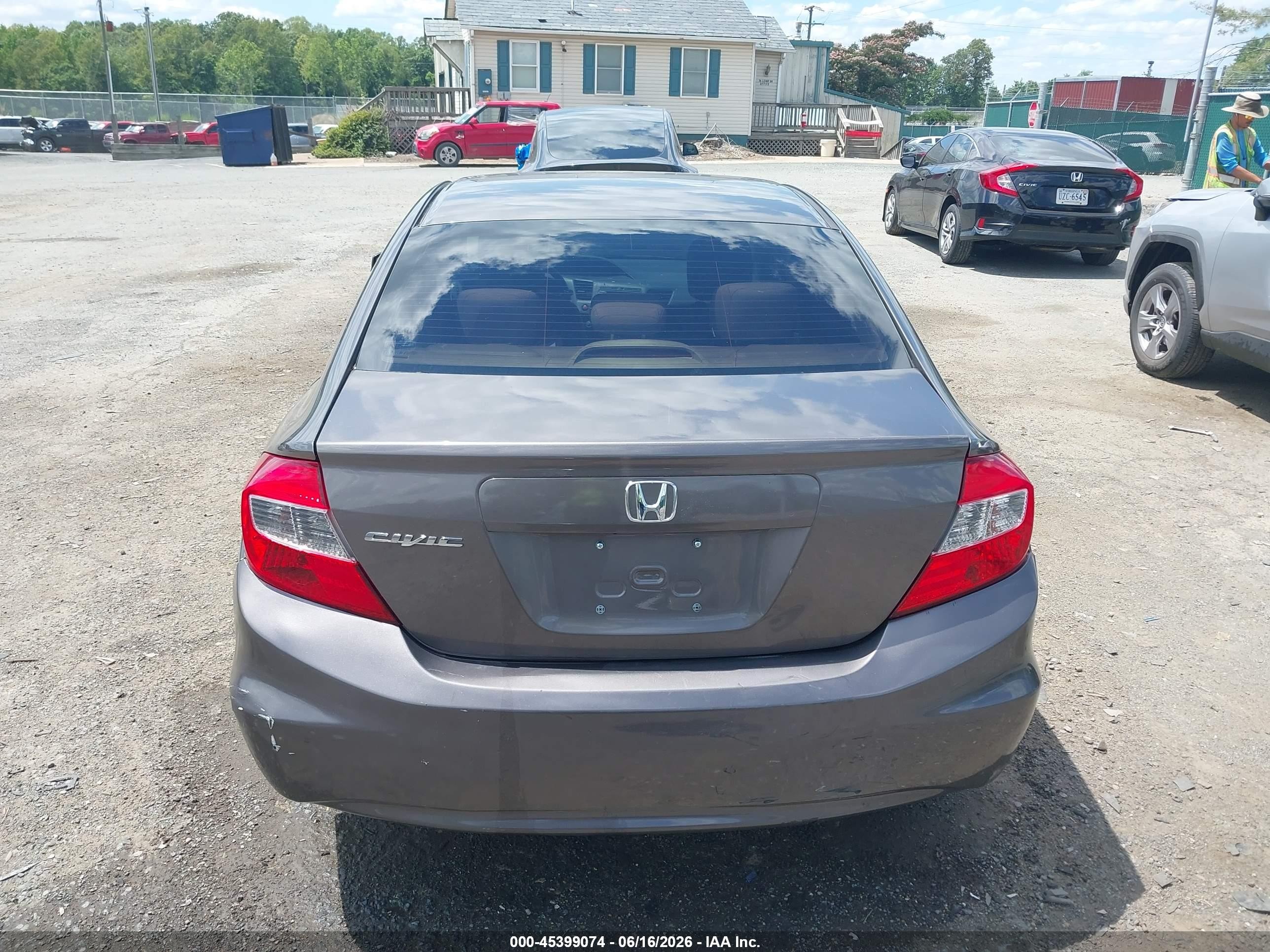 2012 Honda Civic Lx Gray vin: 19XFB2F56CE311205