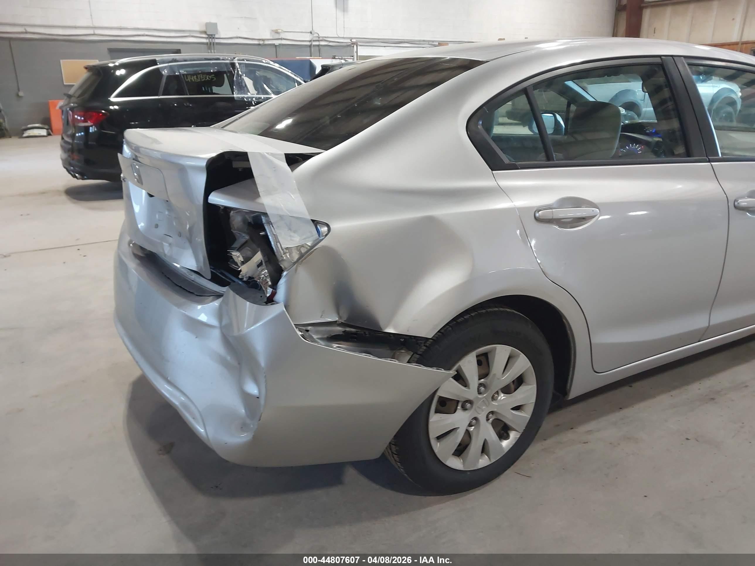 2012 Honda Civic Lx Gray vin: 19XFB2F56CE313018