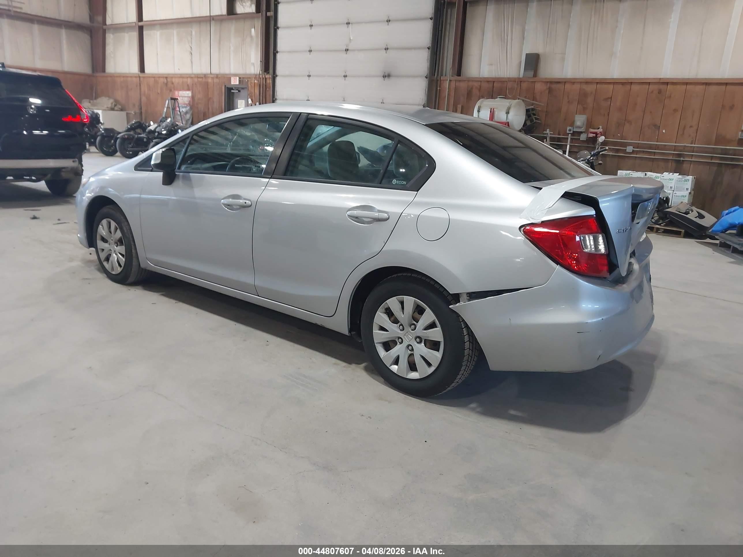 2012 Honda Civic Lx Gray vin: 19XFB2F56CE313018