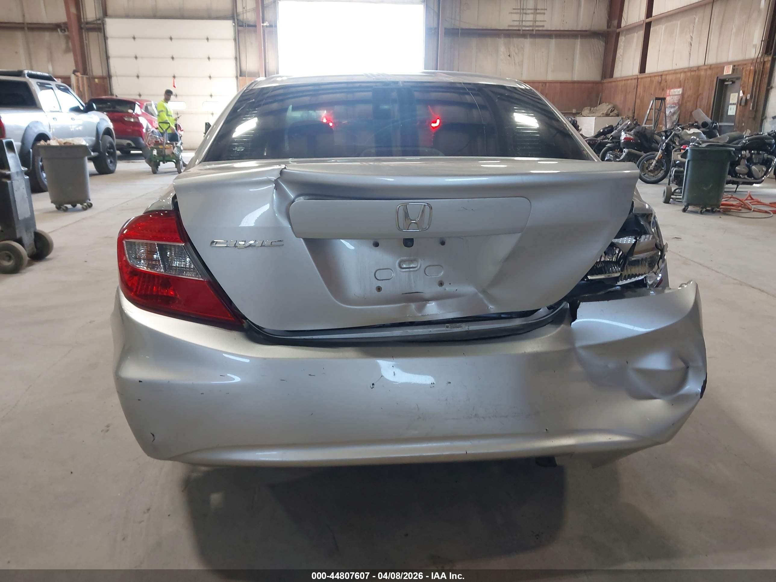 2012 Honda Civic Lx Gray vin: 19XFB2F56CE313018