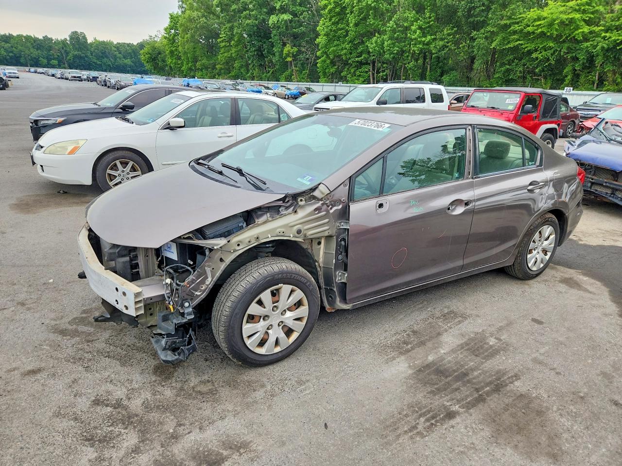 2012 Honda Civic Lx Gray vin: 19XFB2F56CE318591
