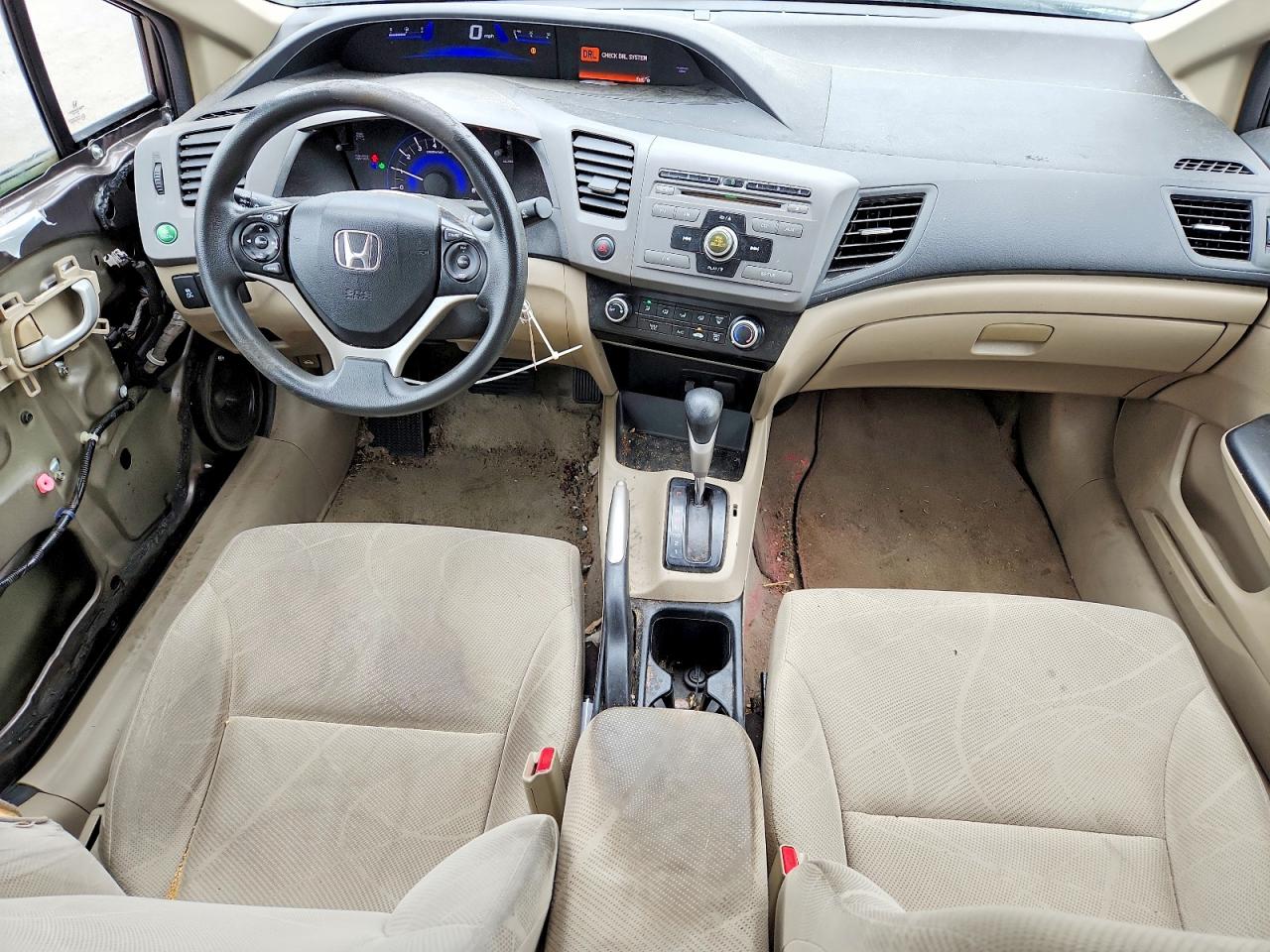 2012 Honda Civic Lx Gray vin: 19XFB2F56CE318591