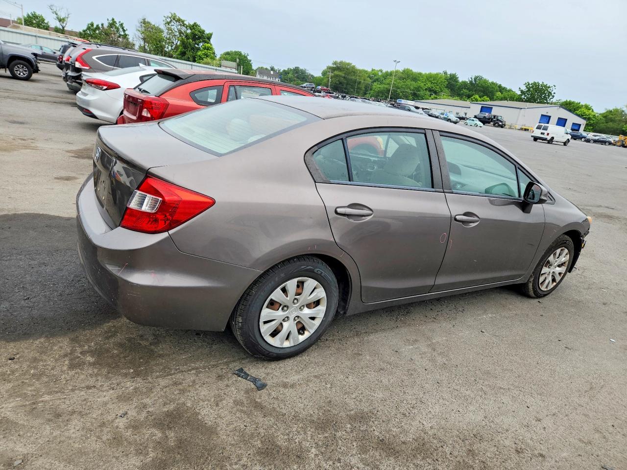 2012 Honda Civic Lx Gray vin: 19XFB2F56CE318591