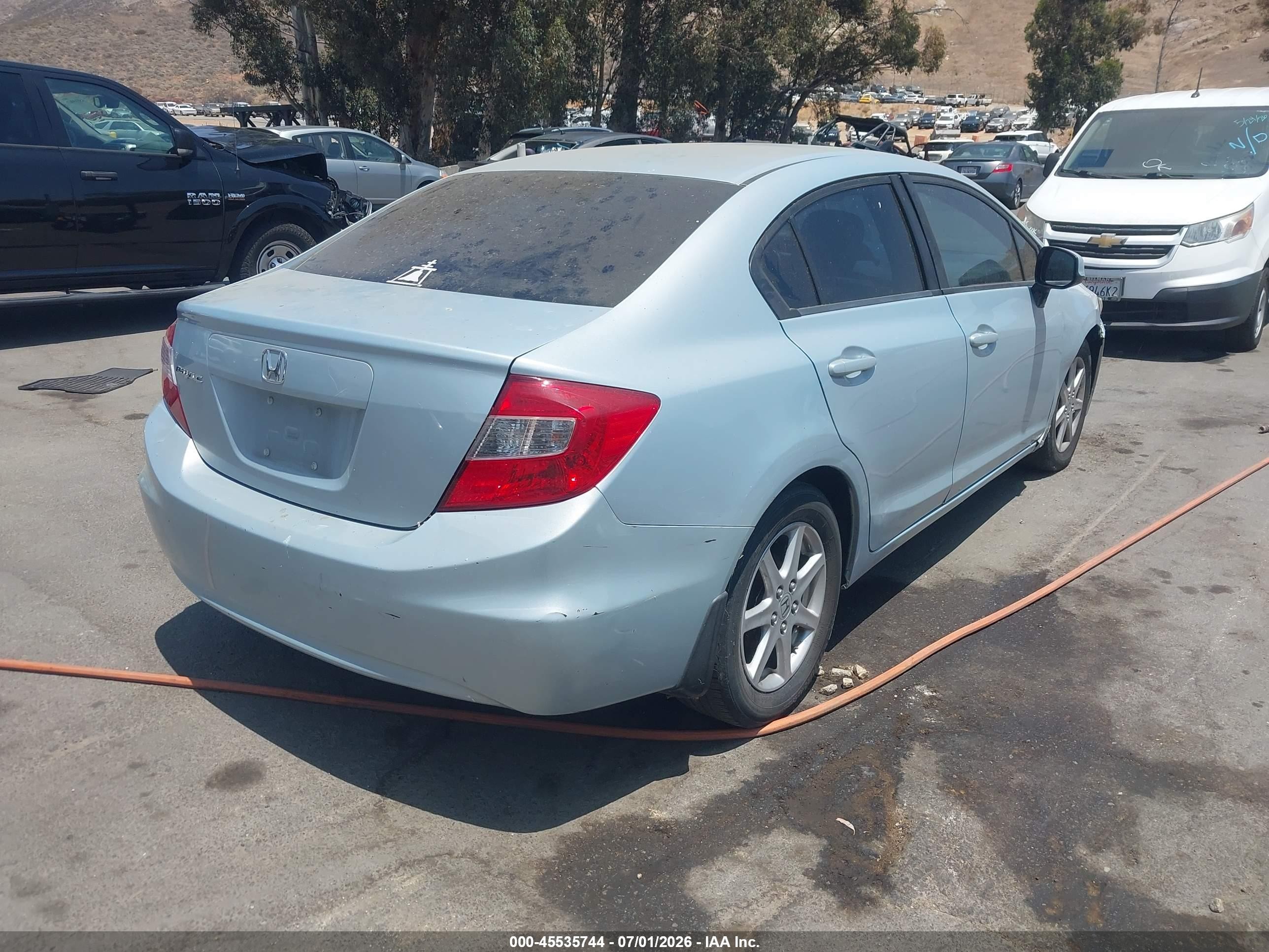 2012 Honda Civic Lx Blue vin: 19XFB2F56CE335634