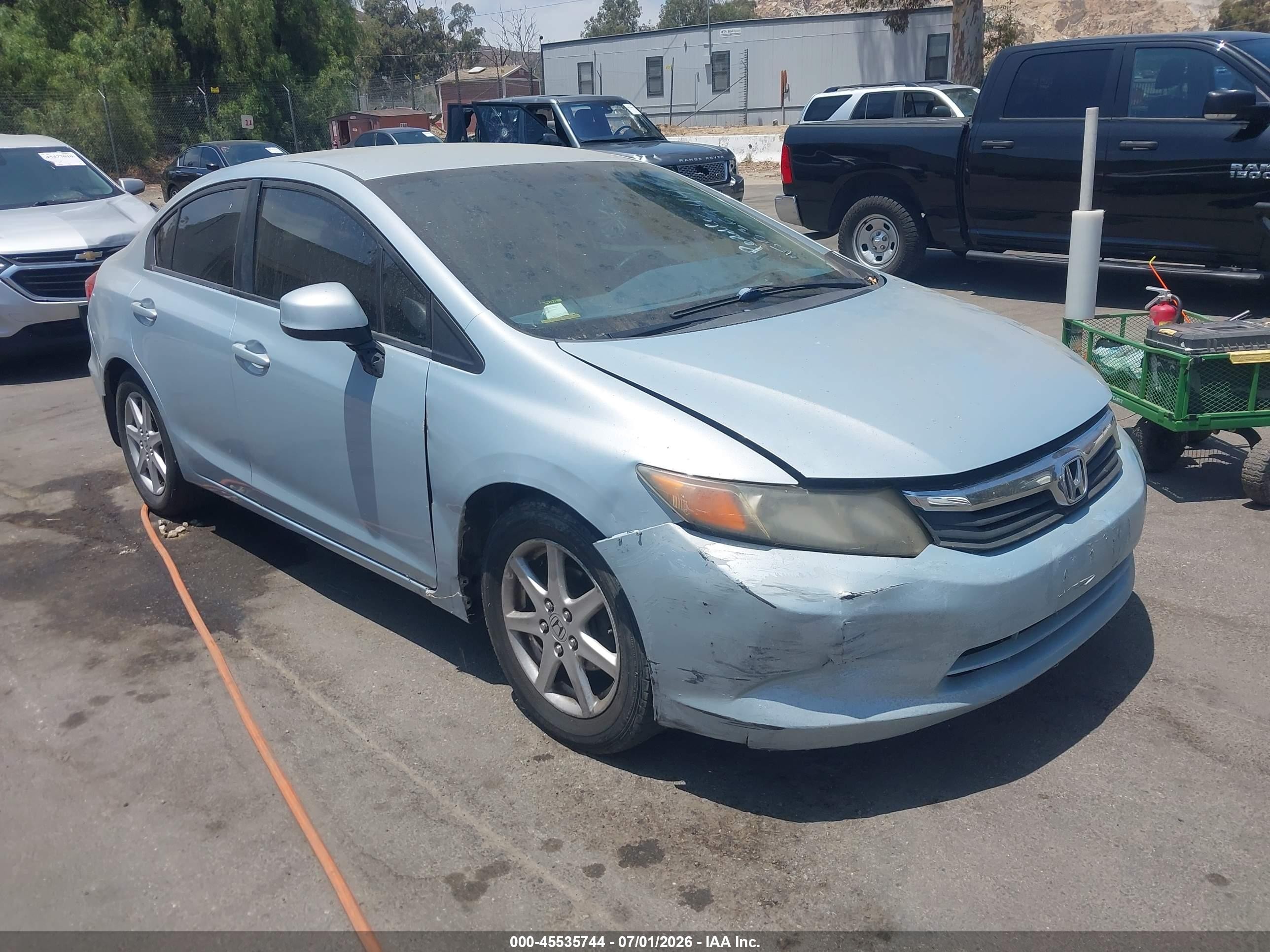 2012 Honda Civic Lx Blue vin: 19XFB2F56CE335634