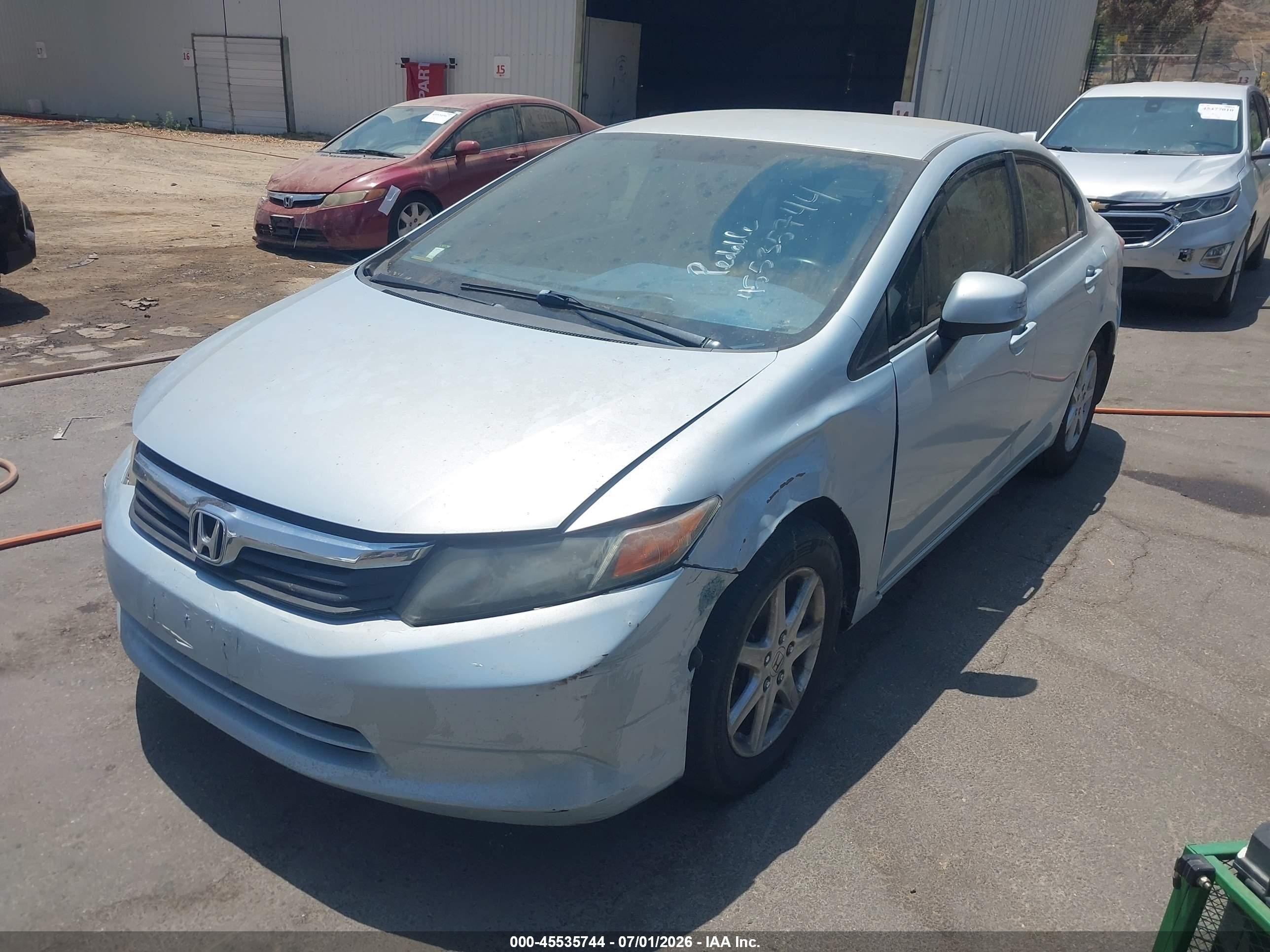 2012 Honda Civic Lx Blue vin: 19XFB2F56CE335634