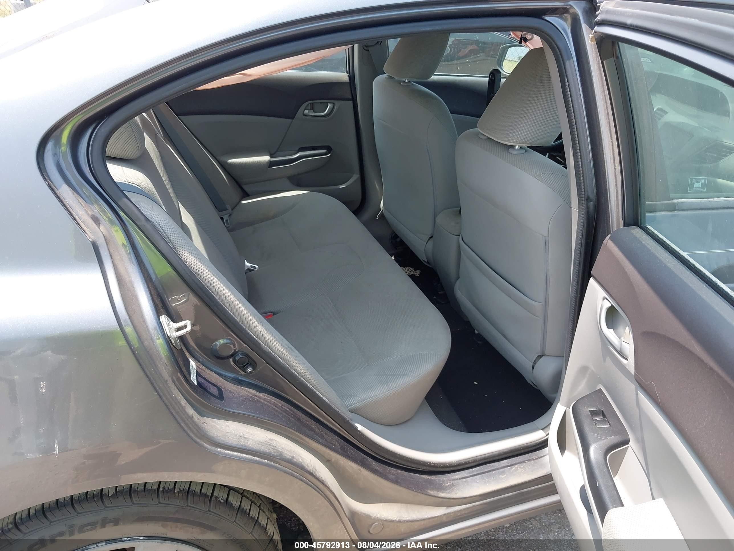 2012 Honda Civic Lx Gray vin: 19XFB2F56CE340364