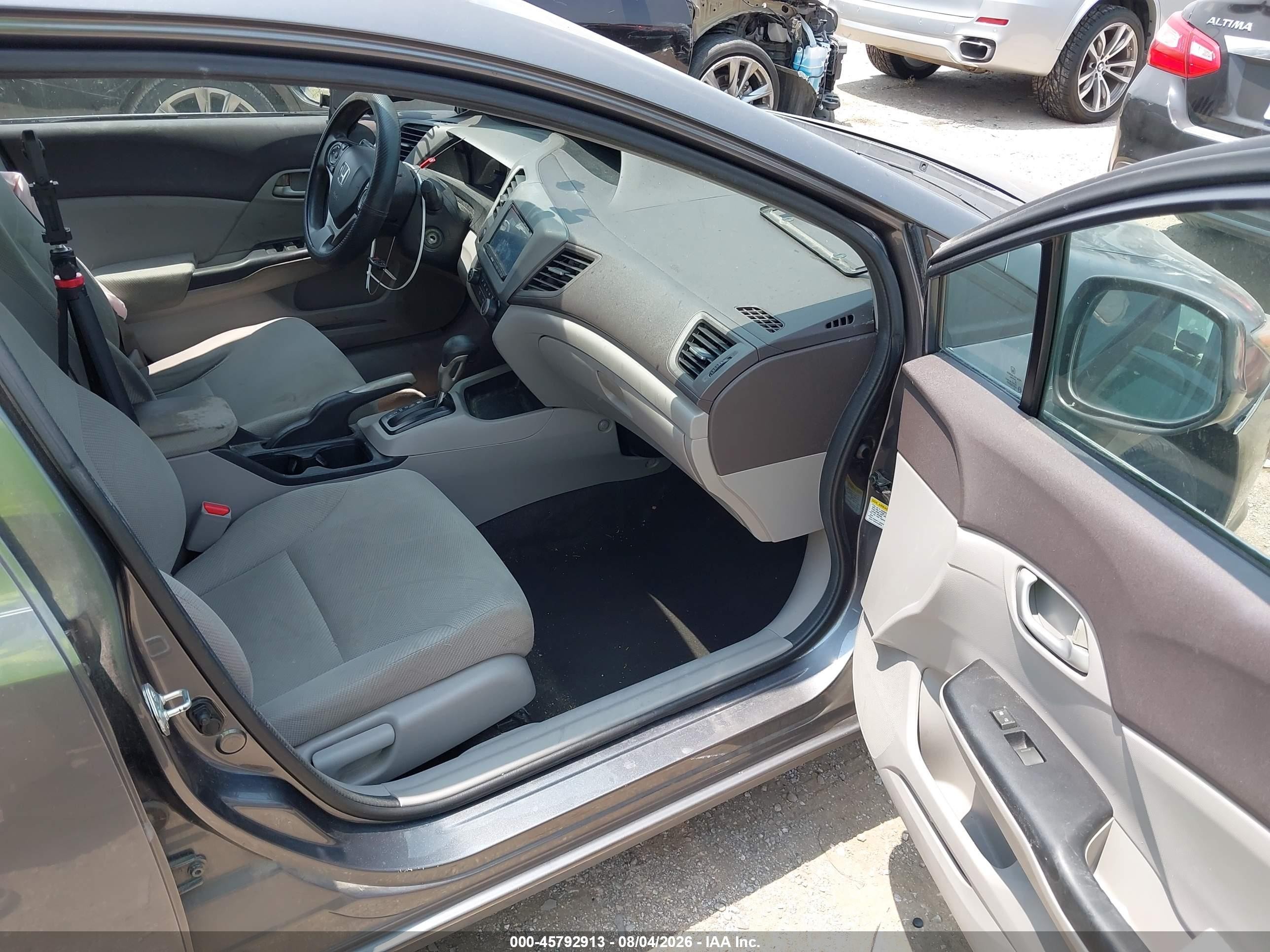 2012 Honda Civic Lx Gray vin: 19XFB2F56CE340364