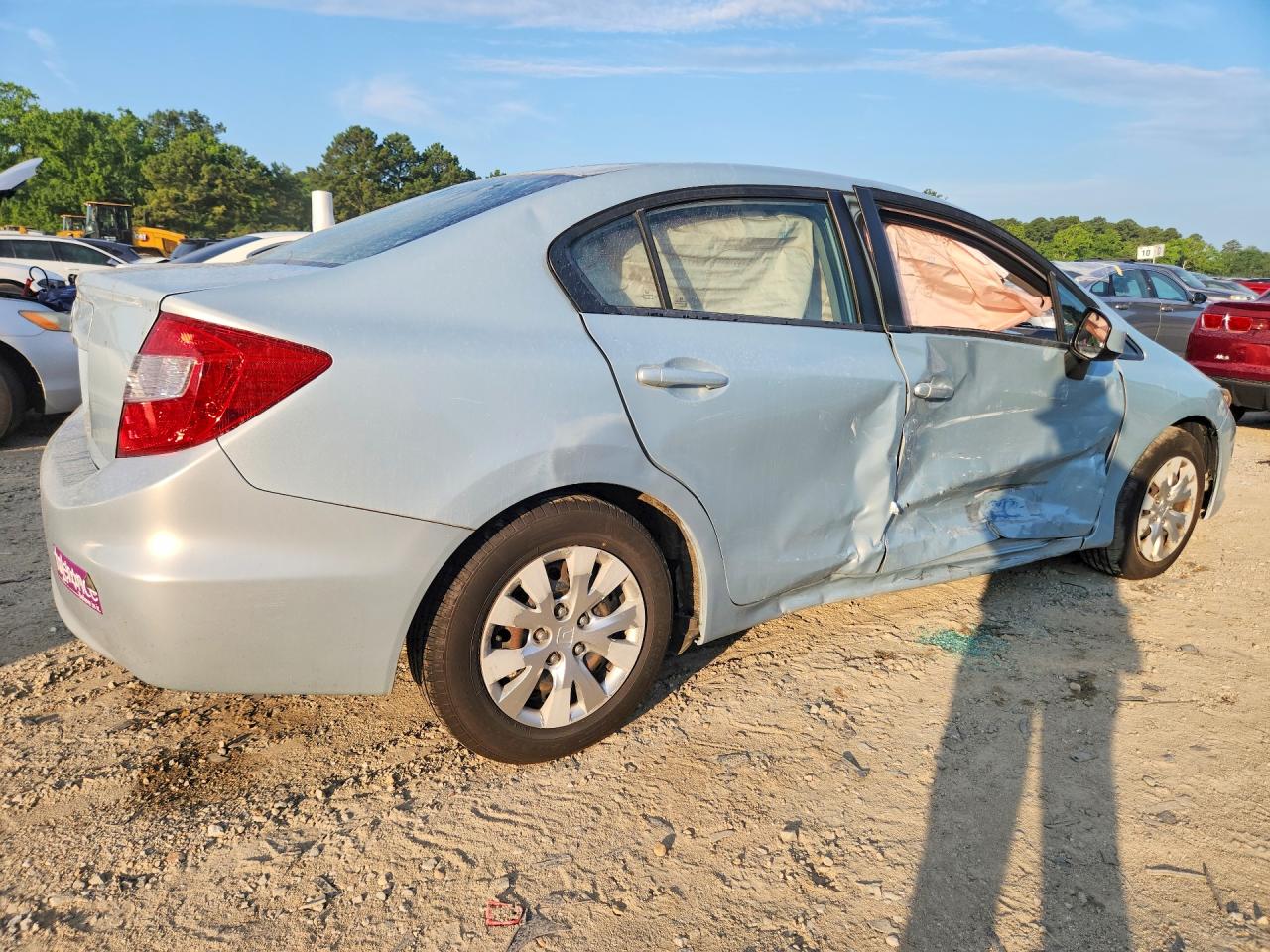 2012 Honda Civic Lx Blue vin: 19XFB2F56CE340655