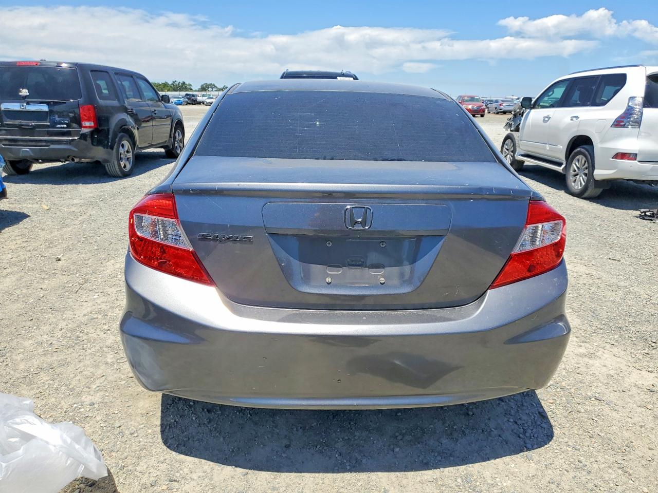 2012 Honda Civic Lx Gray vin: 19XFB2F56CE347296