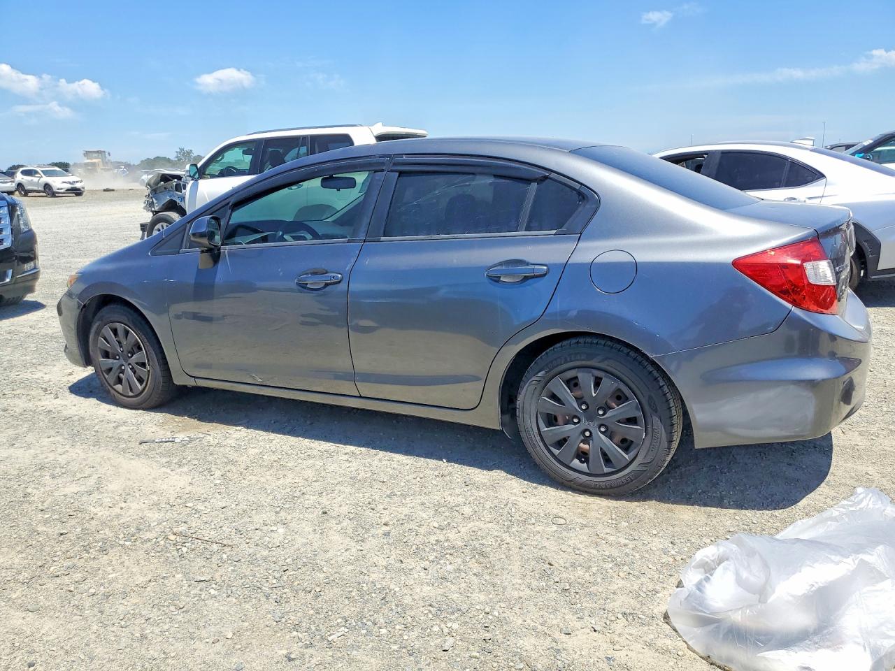 2012 Honda Civic Lx Gray vin: 19XFB2F56CE347296